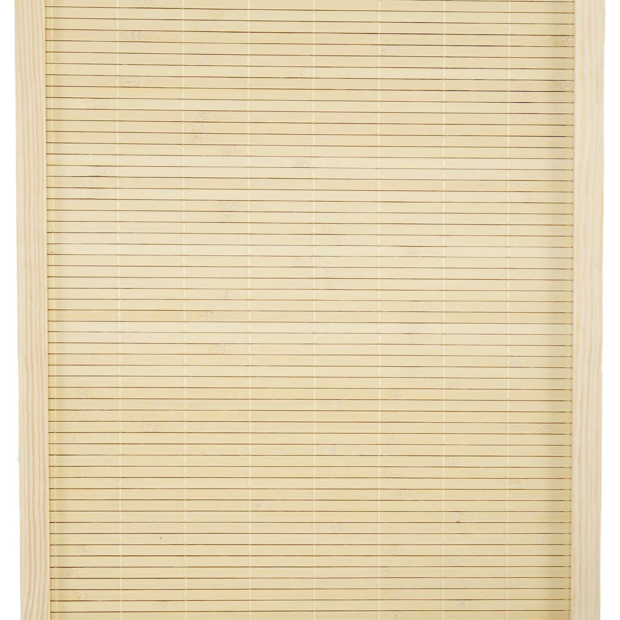 Rumsavdelare i bambu med 4 paneler, naturlig träfinish
