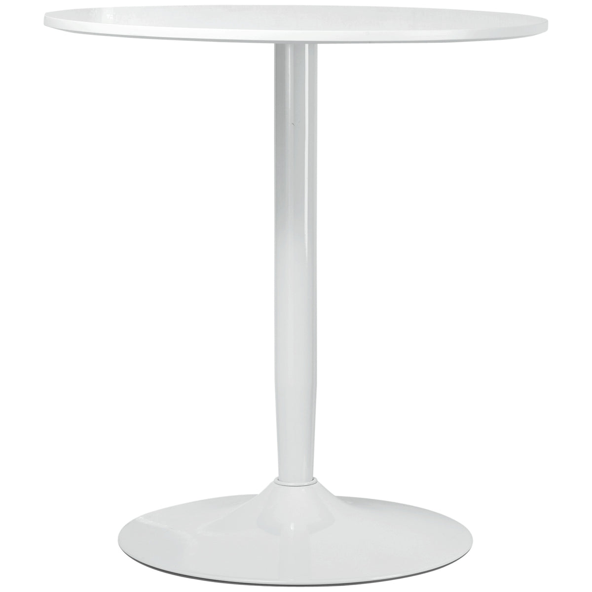 Runder Esstisch, Modern Weiss, Stahlbeine, Ø70 x 75 cm