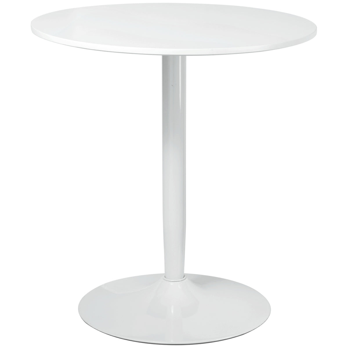 Runder Esstisch, Modern Weiss, Stahlbeine, Ø70 x 75 cm