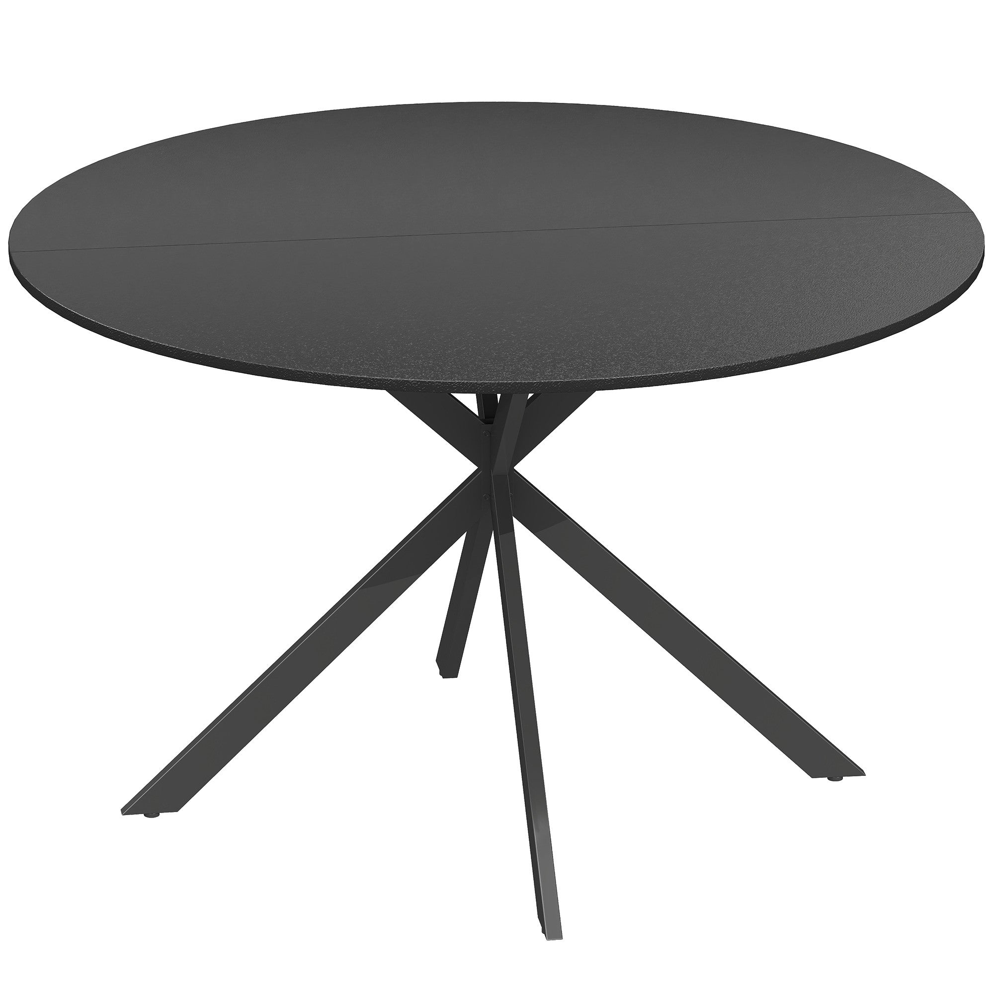 Runt matbord, träliknande yta, plats för 4, 120 cm