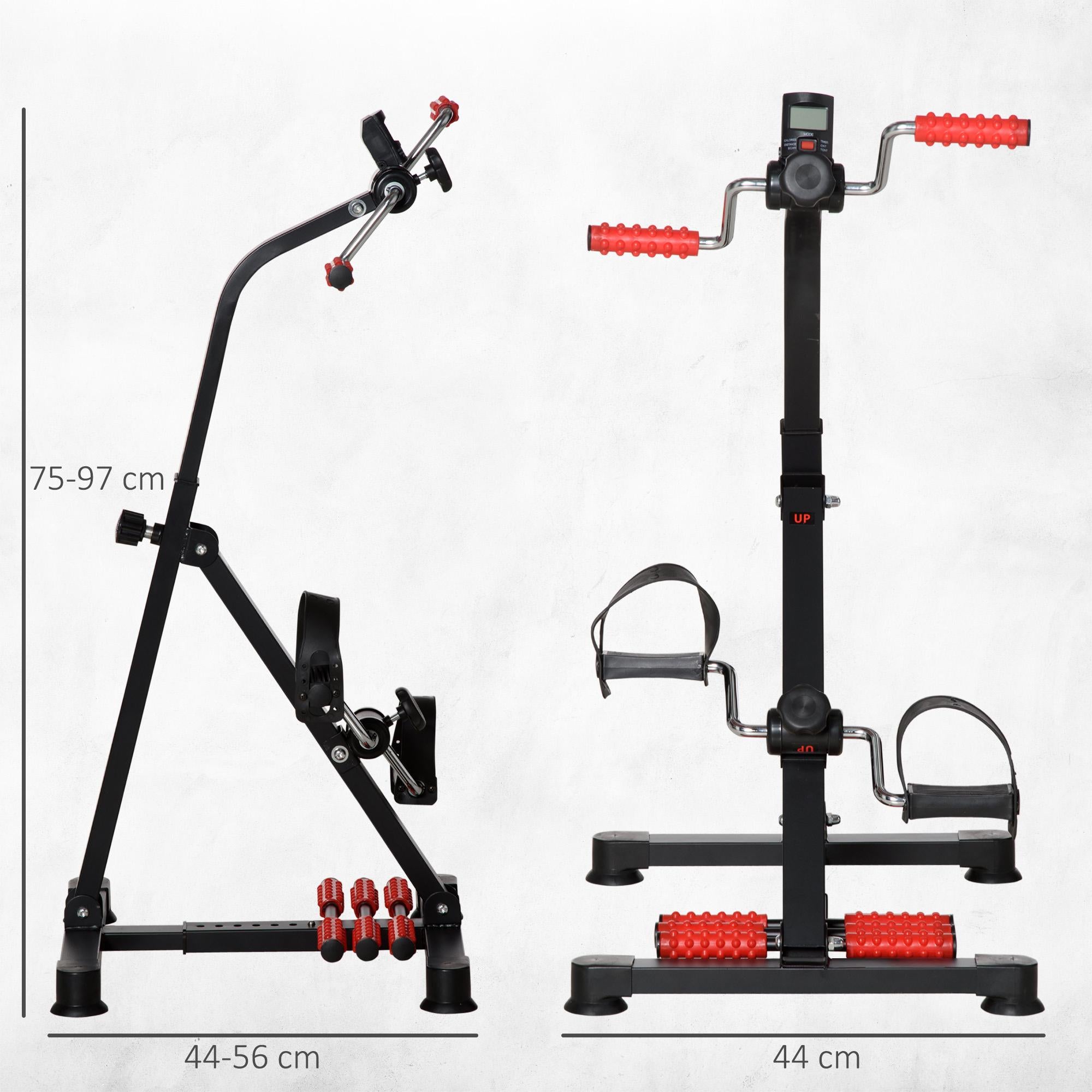 Seniormotionscykel med LCD-skärm och massagerullar