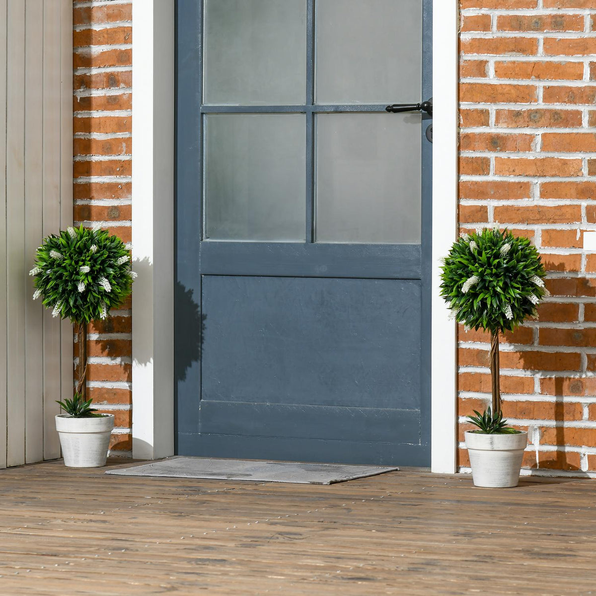 Lot de 2 grandes lavandes artificielles 60 cm en pots