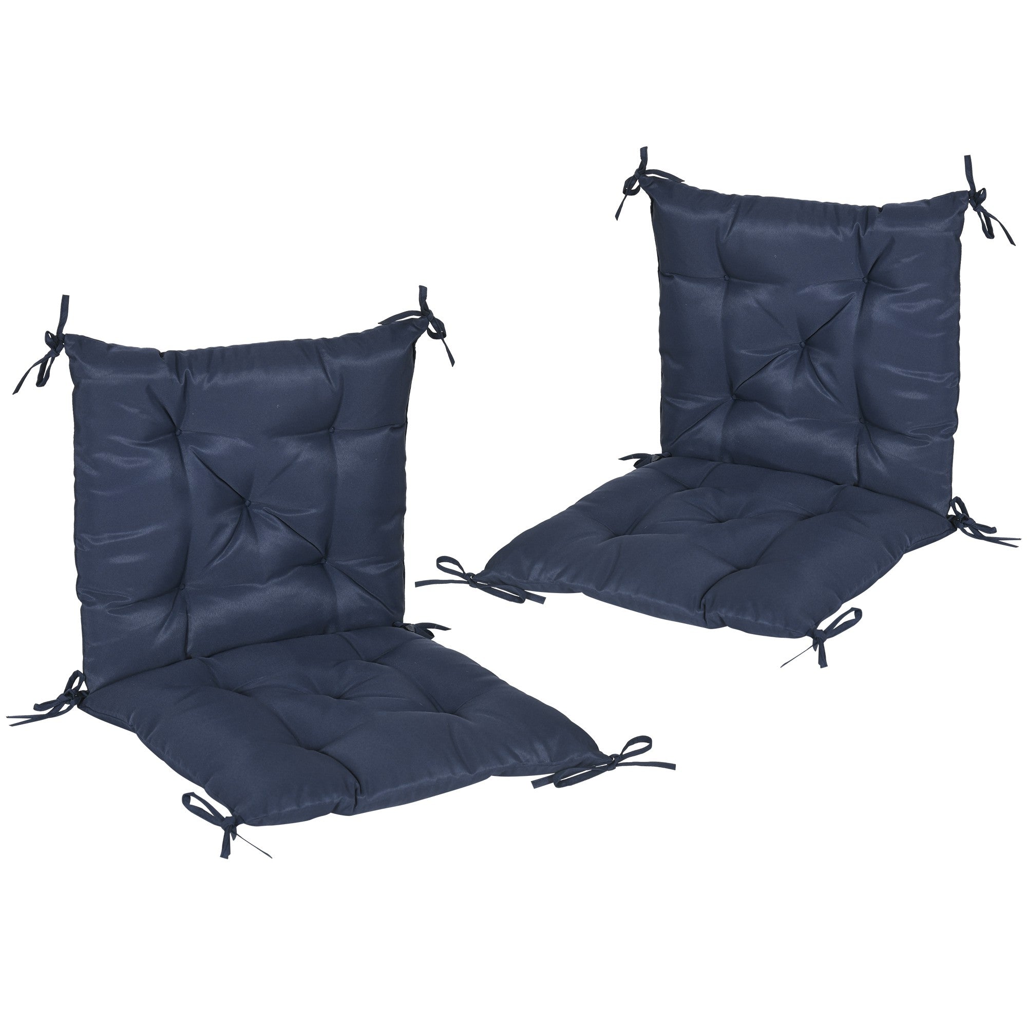 Set med dynor till utomhusstolar, 98x50 cm, mörkblå, 8 cm tjock