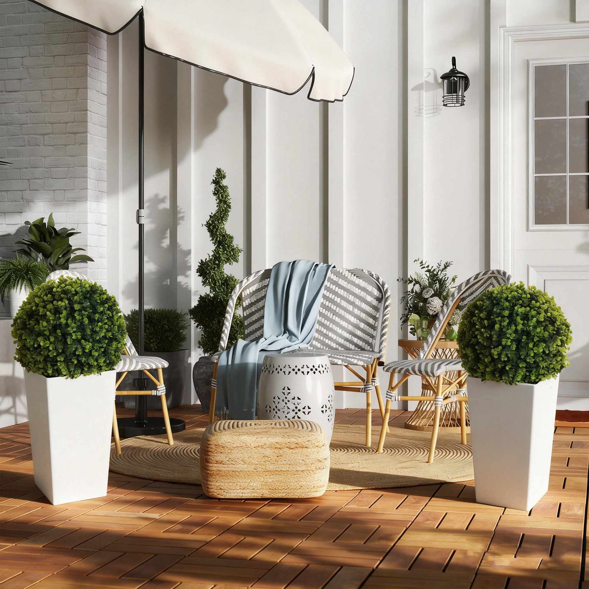 Set med konstgjorda eukalyptusbollar, 65 cm, UV-skyddade, gröna
