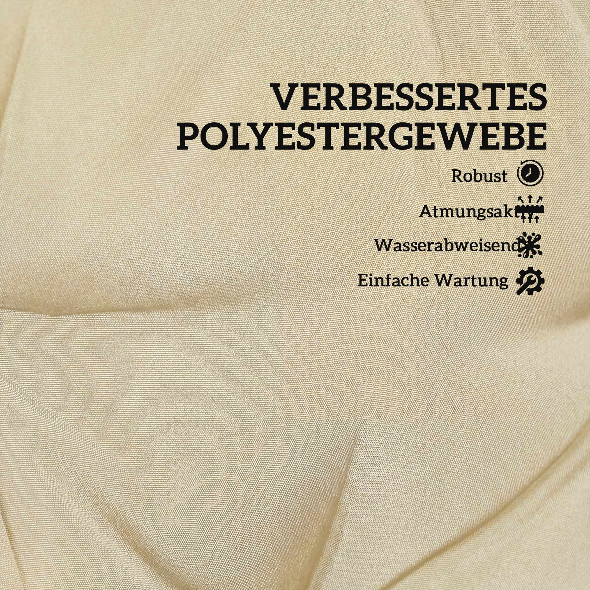 Set med sittdynor för utomhusbruk, 8 cm tjocka, beige, 120x50 cm