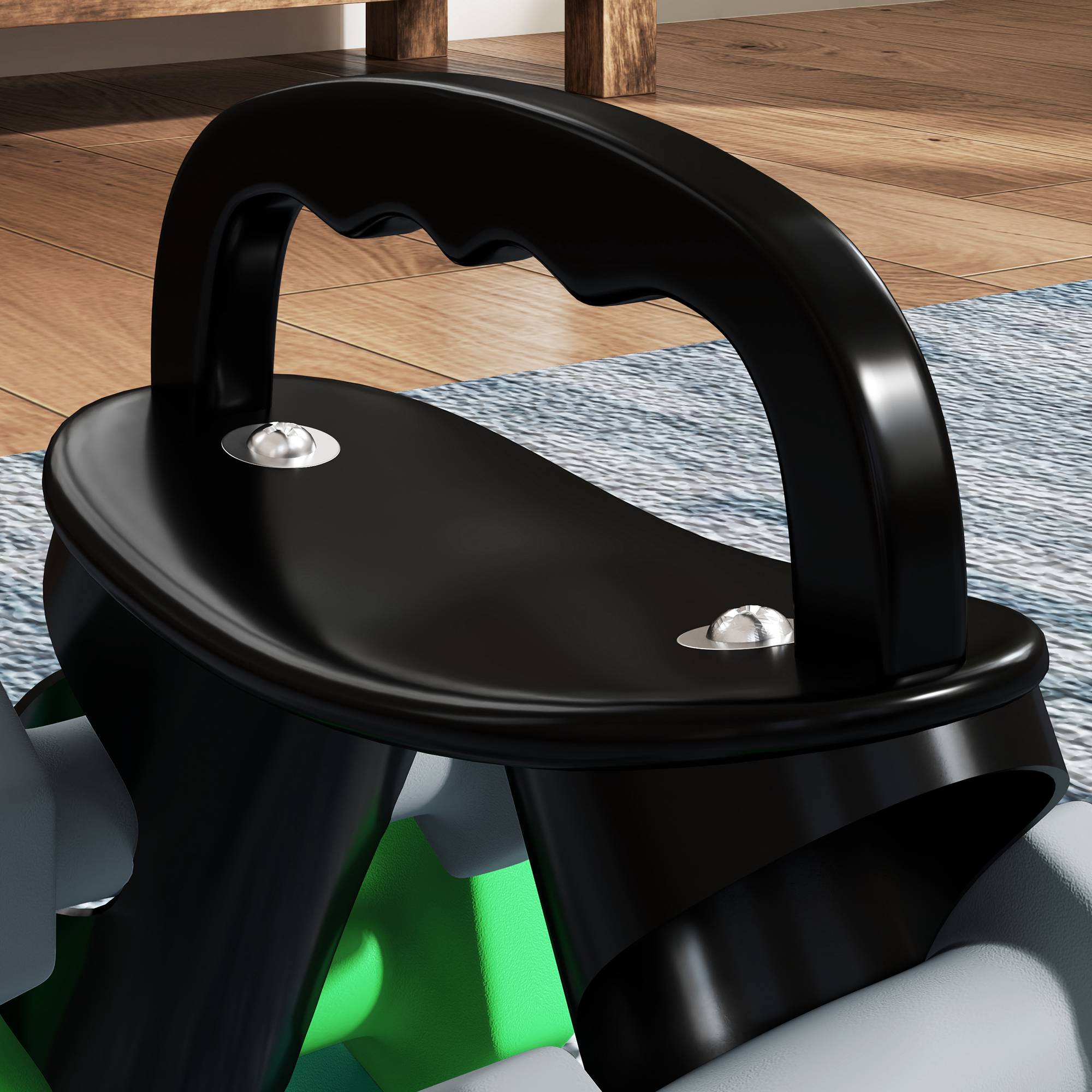 Sexkantshantelset med ställ – 1 kg, 2 kg, 3 kg par