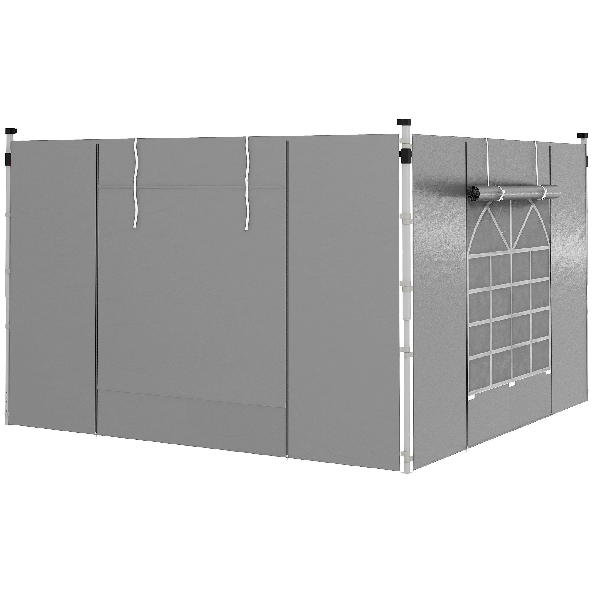 Sidopaneler till paviljong, set för 3x3m eller 3x6m, ljusgrå