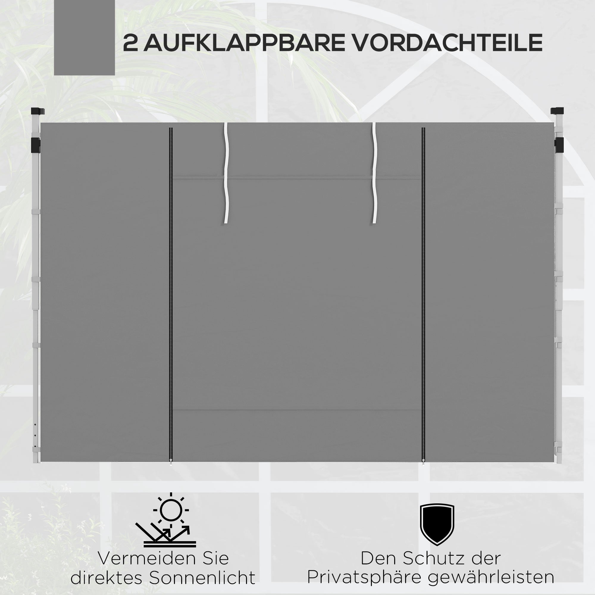 Sidopaneler till paviljong, set för 3x3m eller 3x6m, ljusgrå
