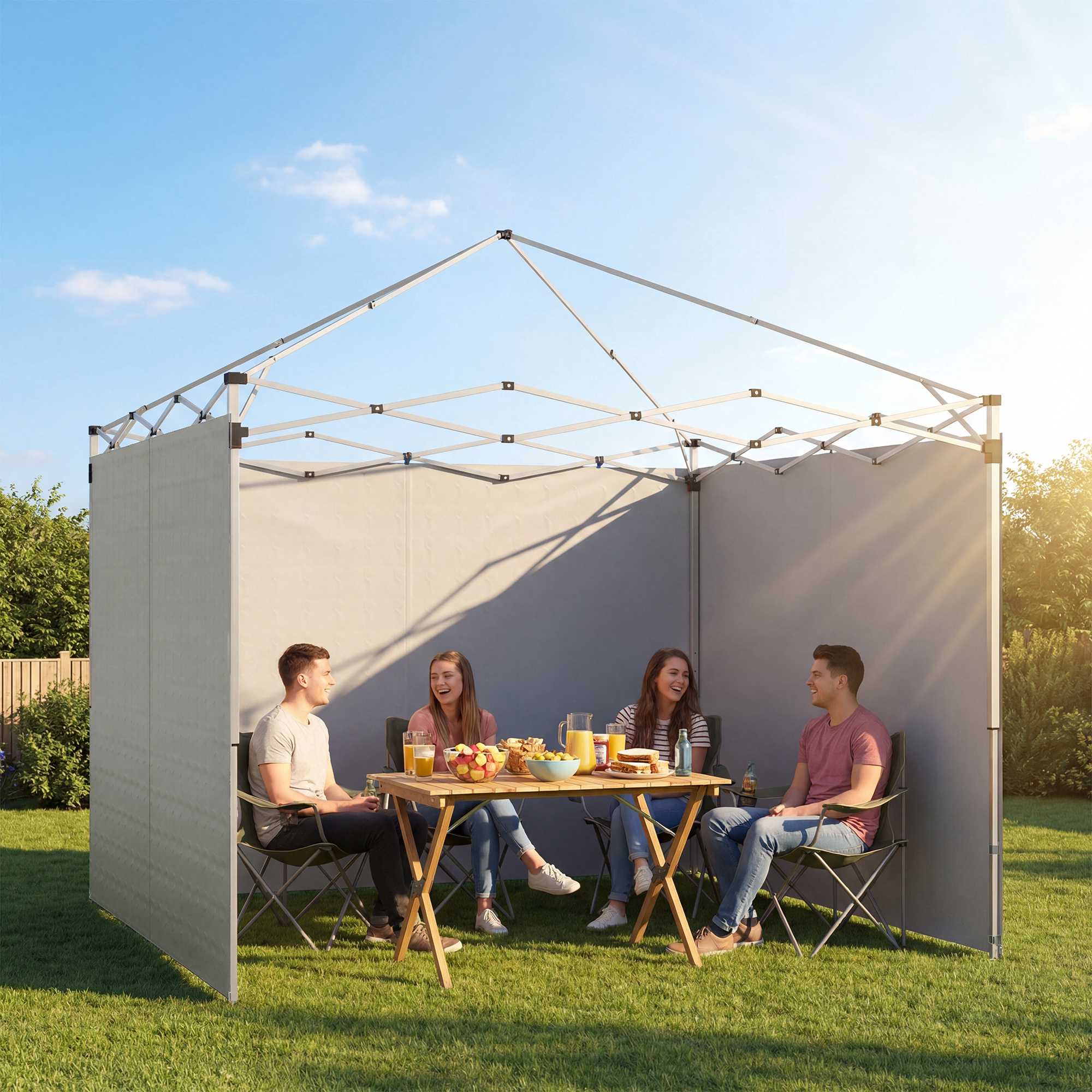 Sidoväggar till paviljonger, 3x3m, UPF 50+ Oxfordtyg