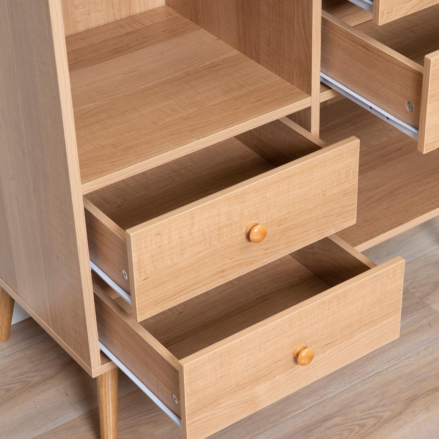 Skänkskåp med öppna fack, Scandi Design, Naturvit