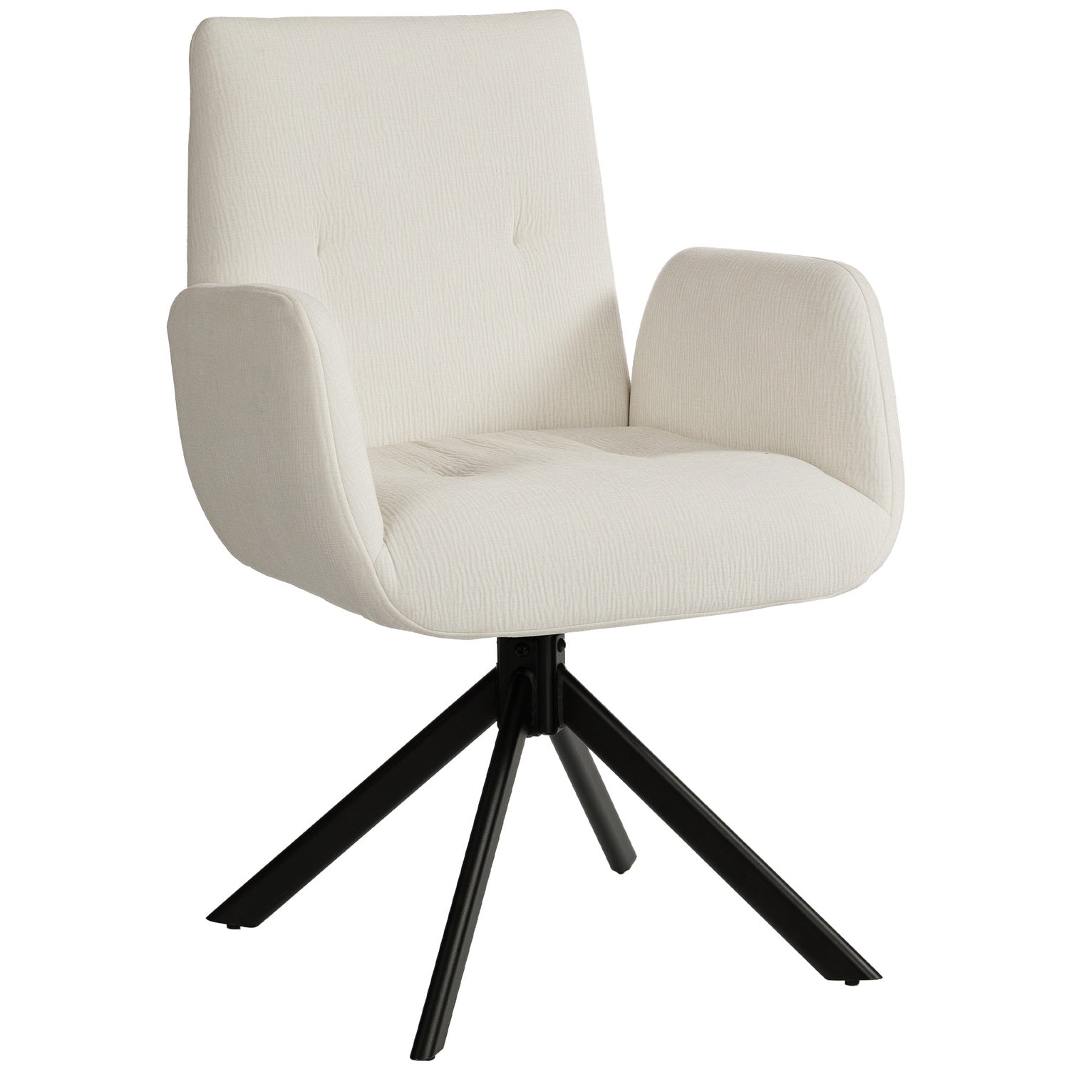 Snurrstol, modern design, krämvit, 120 kg kapacitet