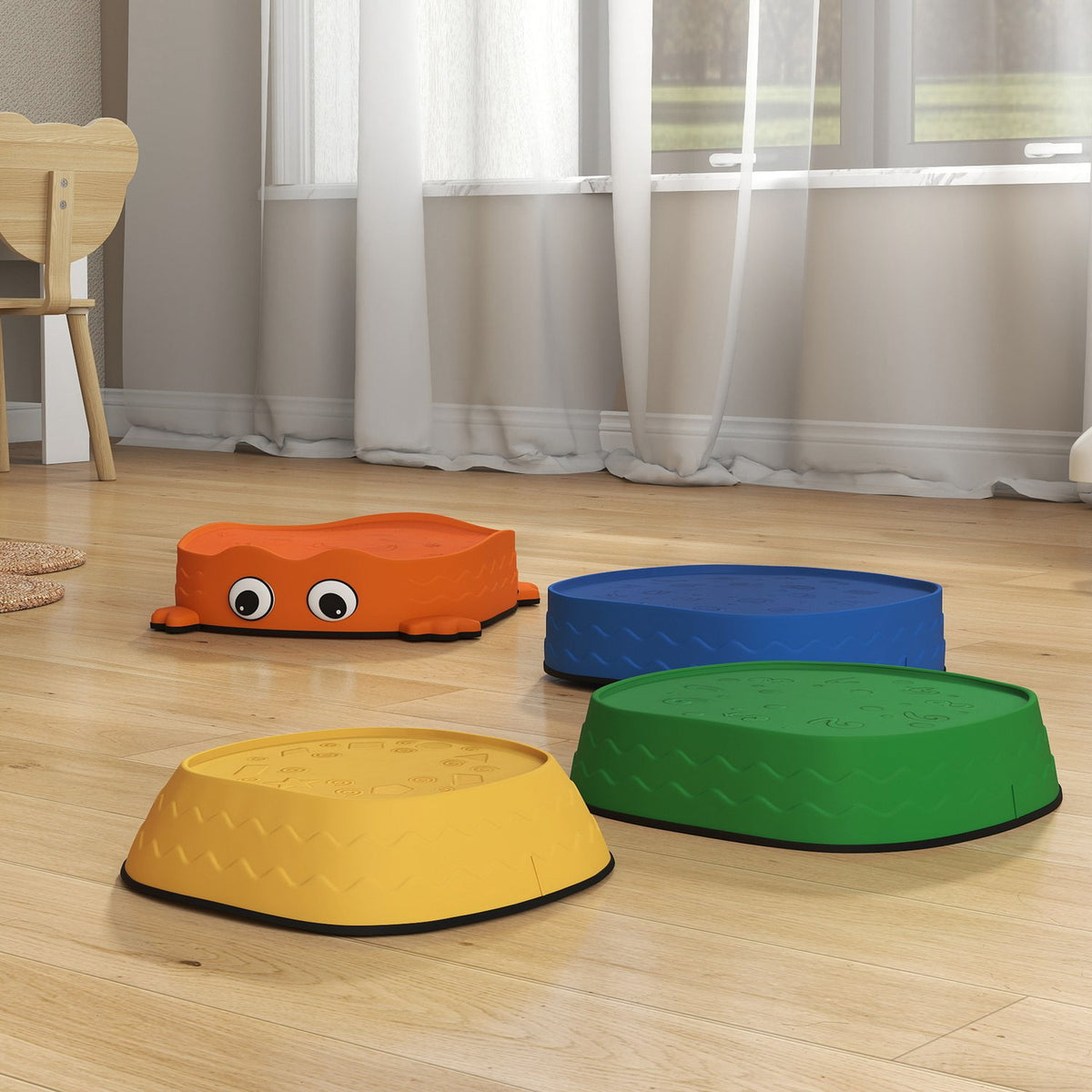Stepping Stones Set, Stapelbara Grodformade, Färgglad Plast