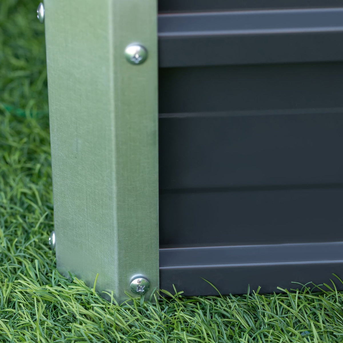 Jardinière surélevée en acier avec gants, gris foncé