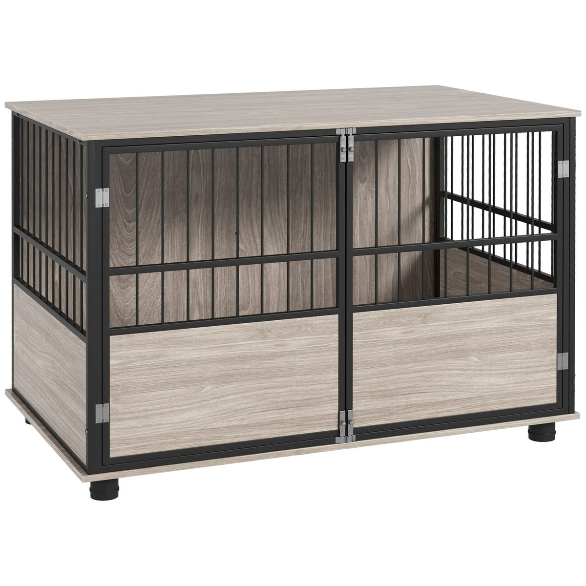 Grande niche pour chien, cage antidérapante, noyer, 100x60x68cm
