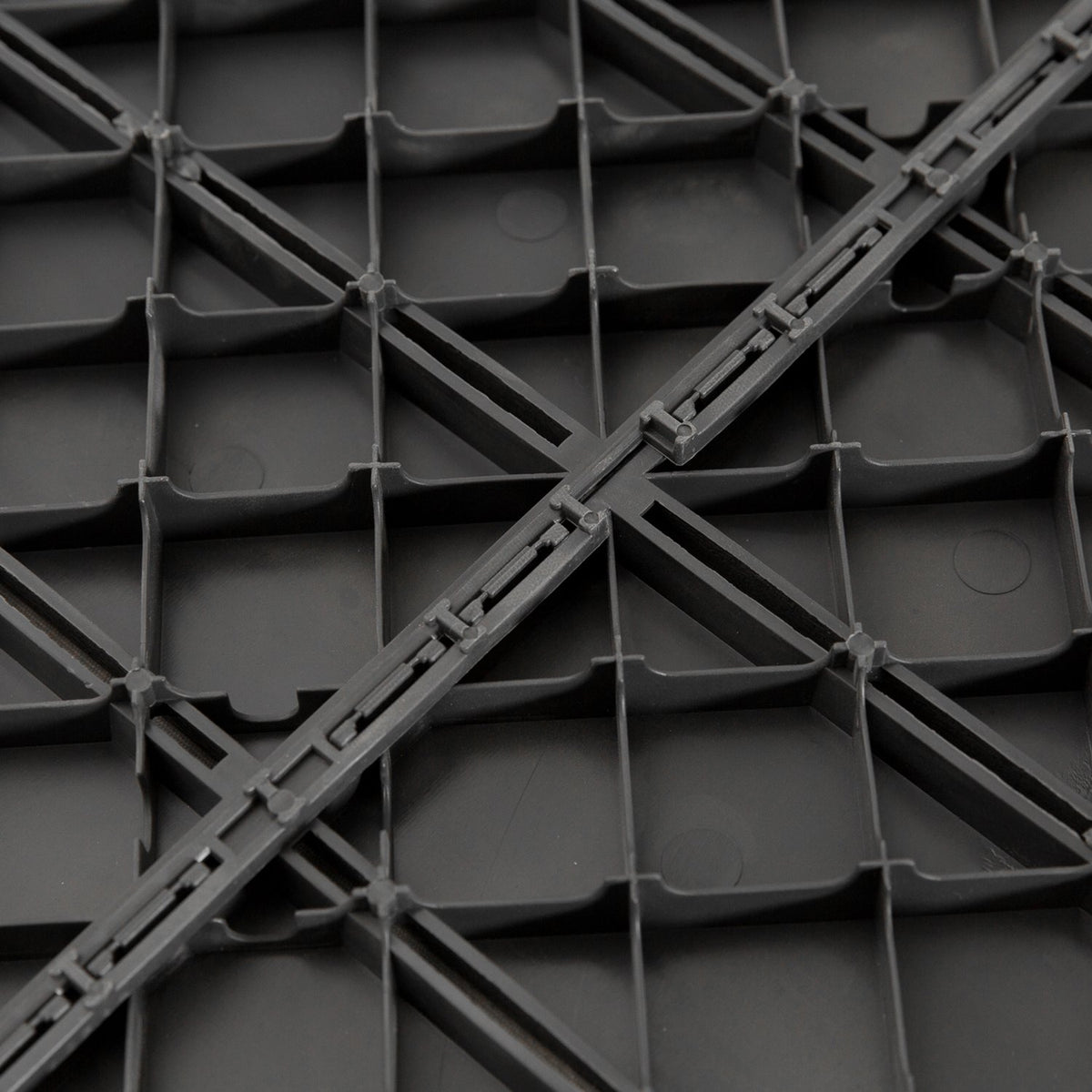Dalles clipsables en plastique noir pour balcon & terrasse, lot de 9, 30x30 cm