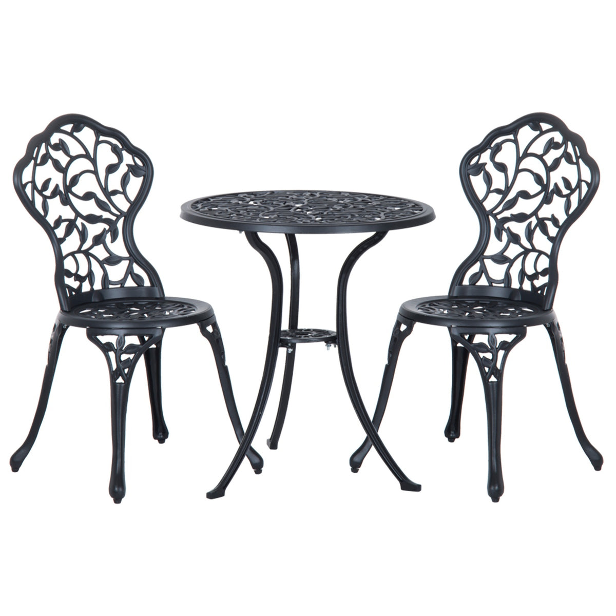 Schwarzes Bistro-Set – Balkontisch und Stühle für 2 Personen