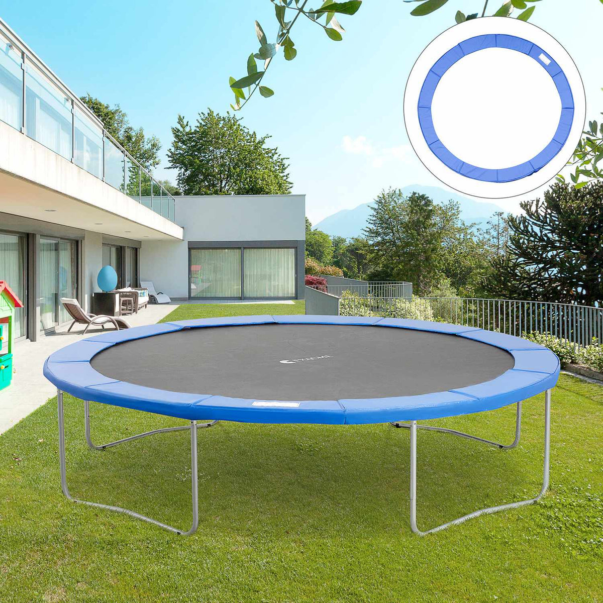 Trampolin-Schutznetz mit Randschutz, passt für 8-15 Fuss