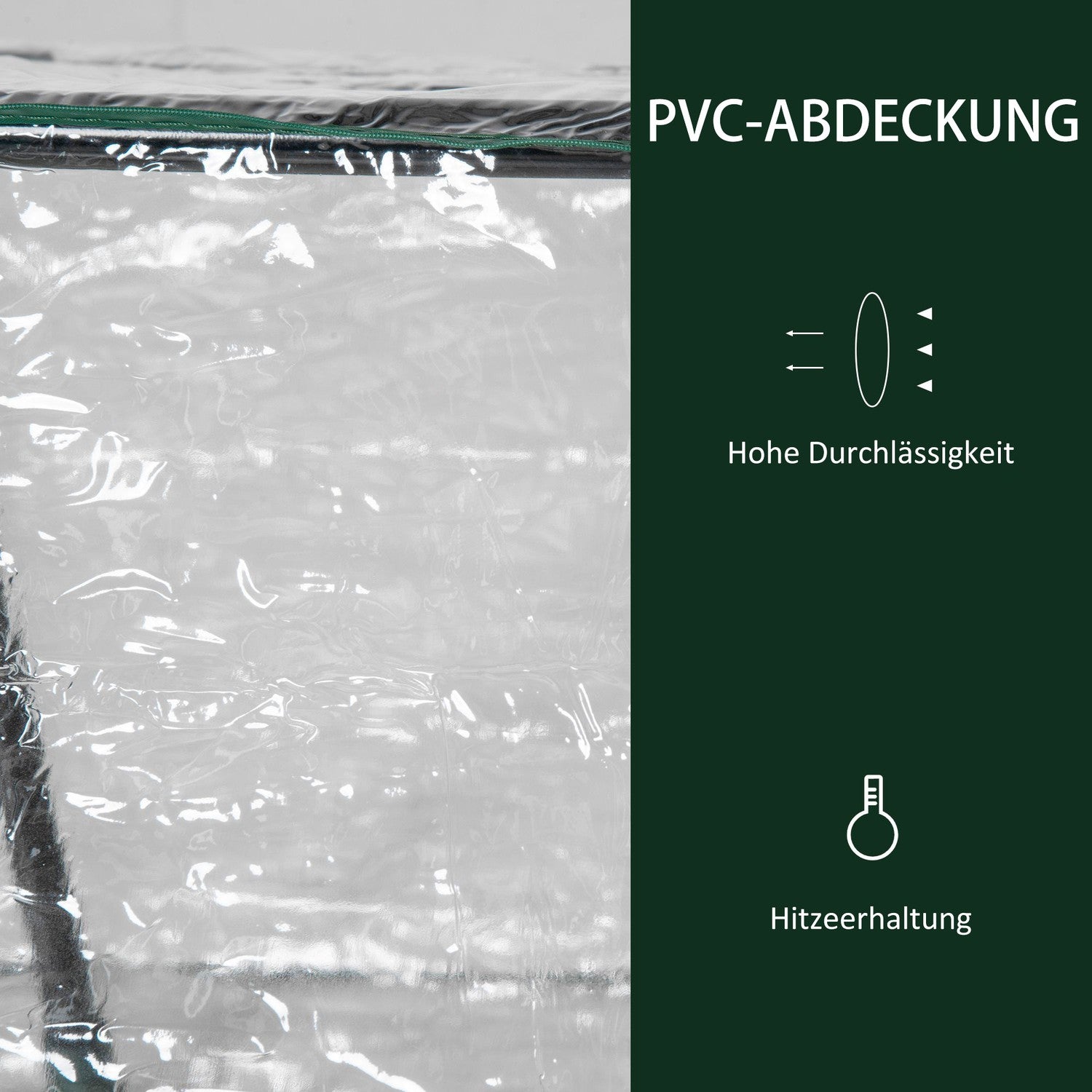 Transparent PVC-växthus med fönster – 120x60x60 cm