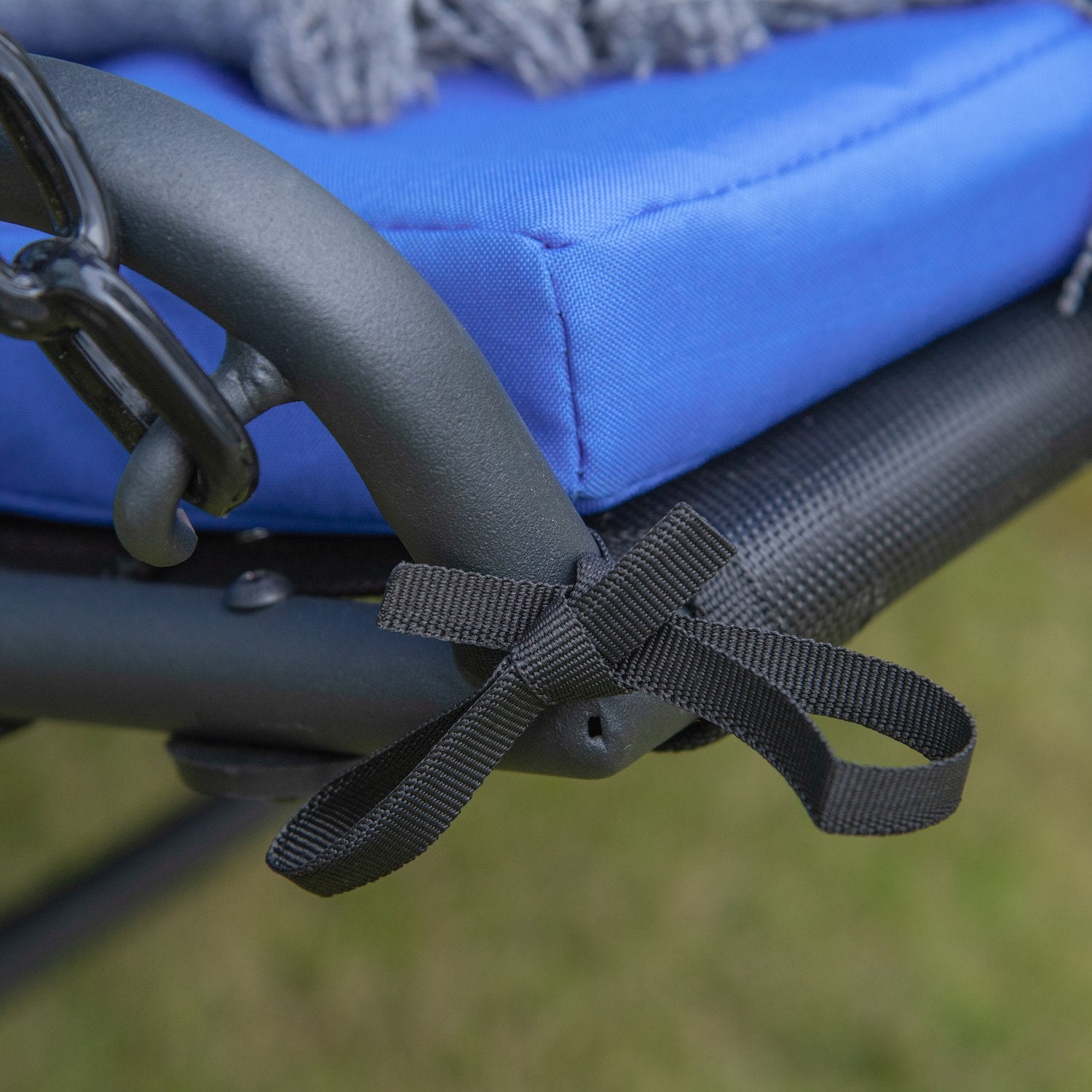 Trädgårdsgungstol med kapell, 2-personers stålblå