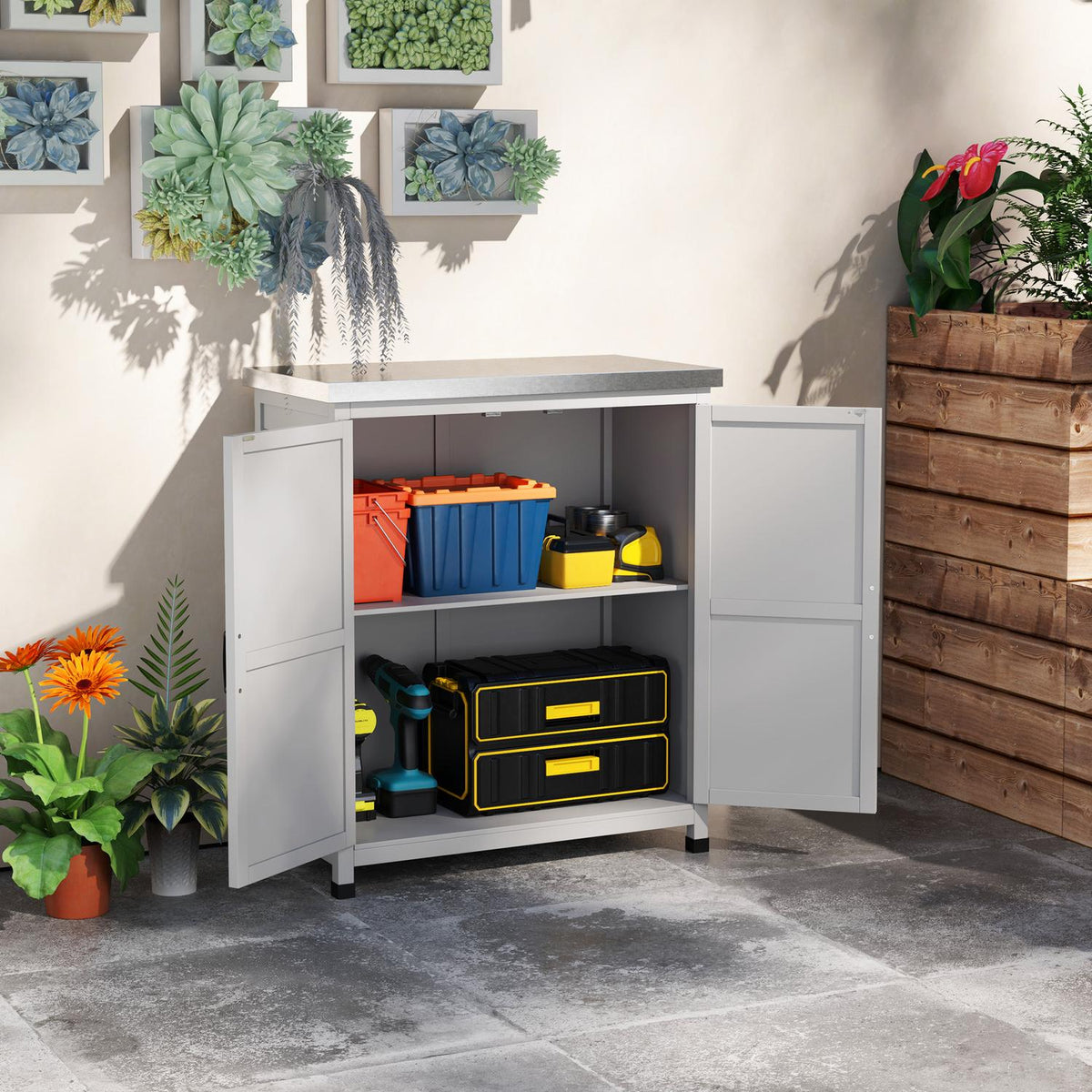 Armoire de jardin extérieure – abri à outils résistant aux intempéries