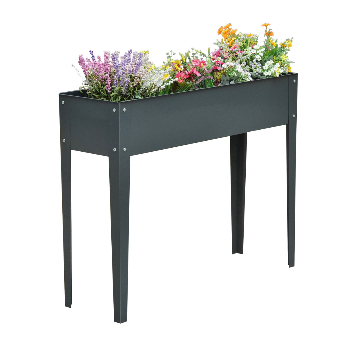 Hochbeet aus Metall – 100x30x80 cm, mit Drainage
