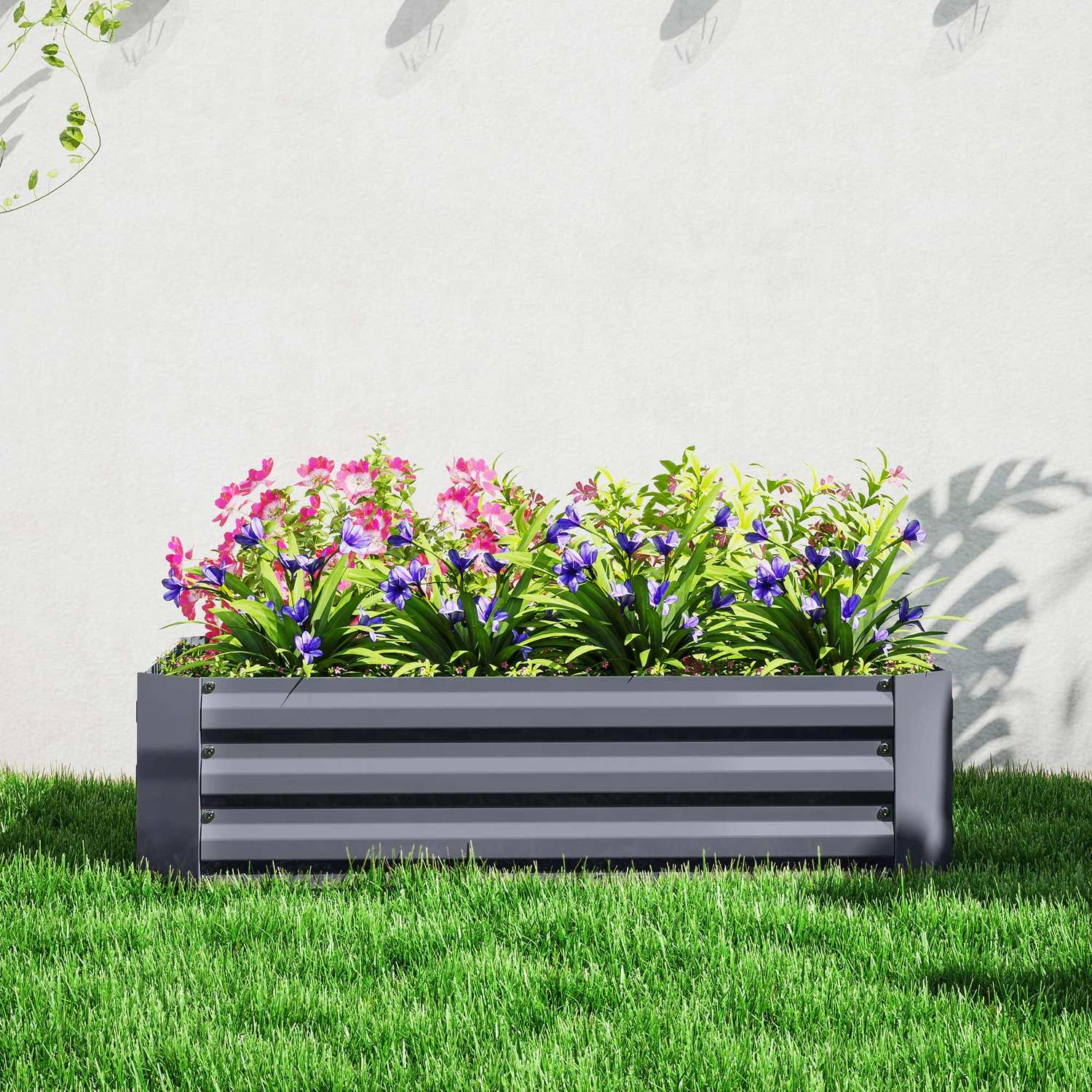 Trädgårdssäng i stål 120x90x30 cm – Stapelbar & hållbar