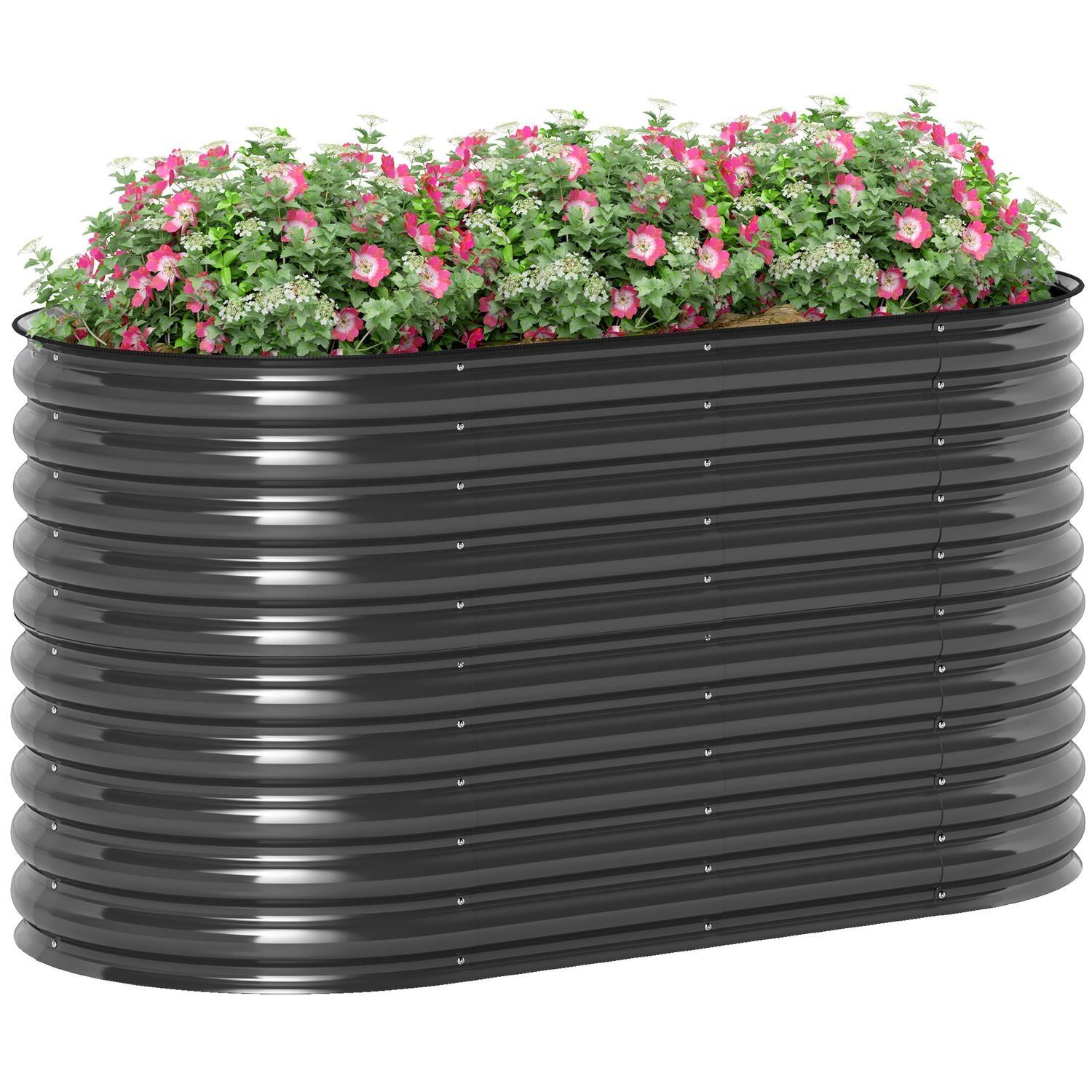 Trädgårdssäng i stål – 160x80x80 cm, stapelbar plantering