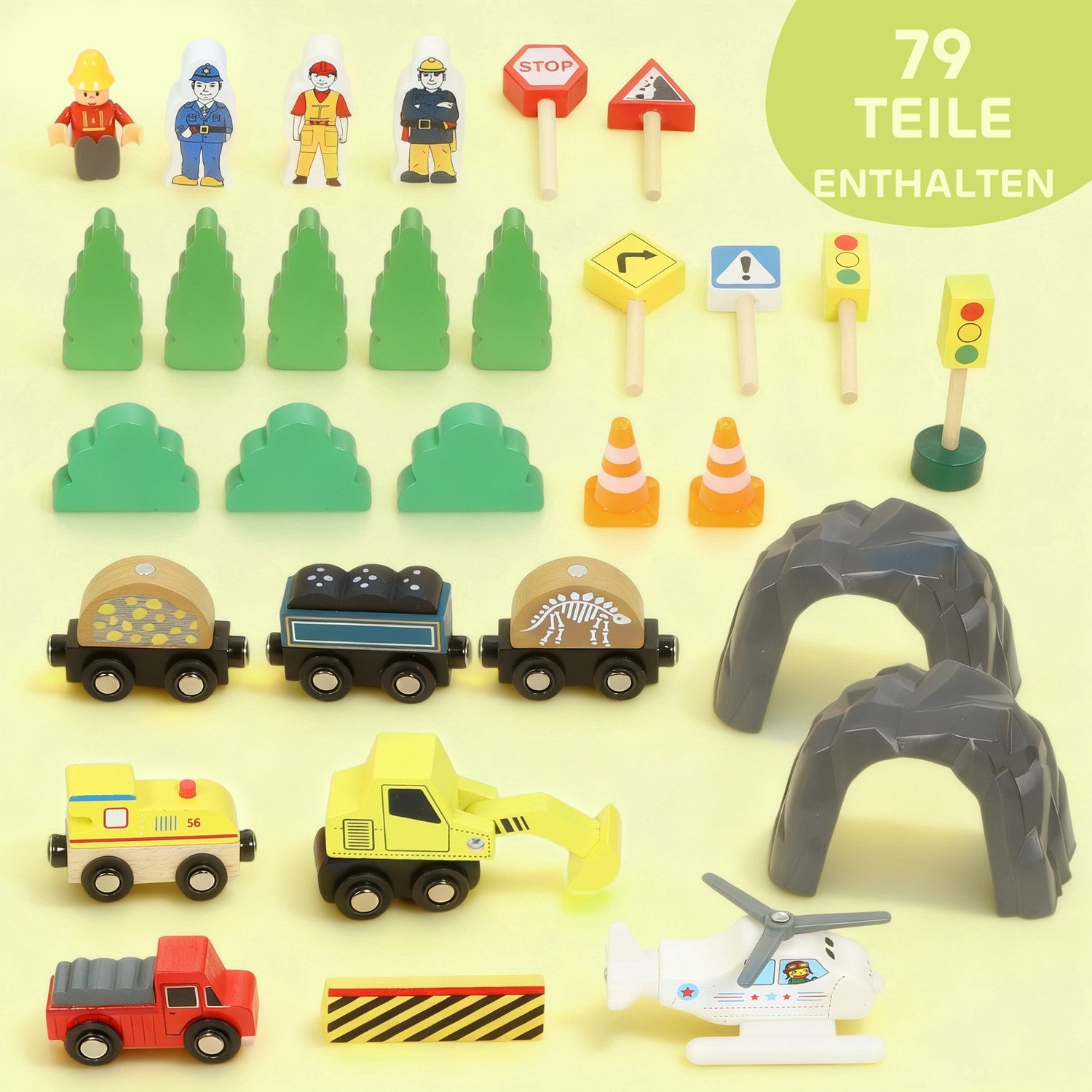 Trätågset, 79 delar, 4 nivåer, utbyggbart