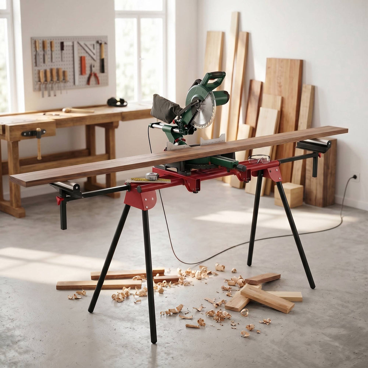 Universalt geringssågsstativ, hopfällbart, 150 kg kapacitet