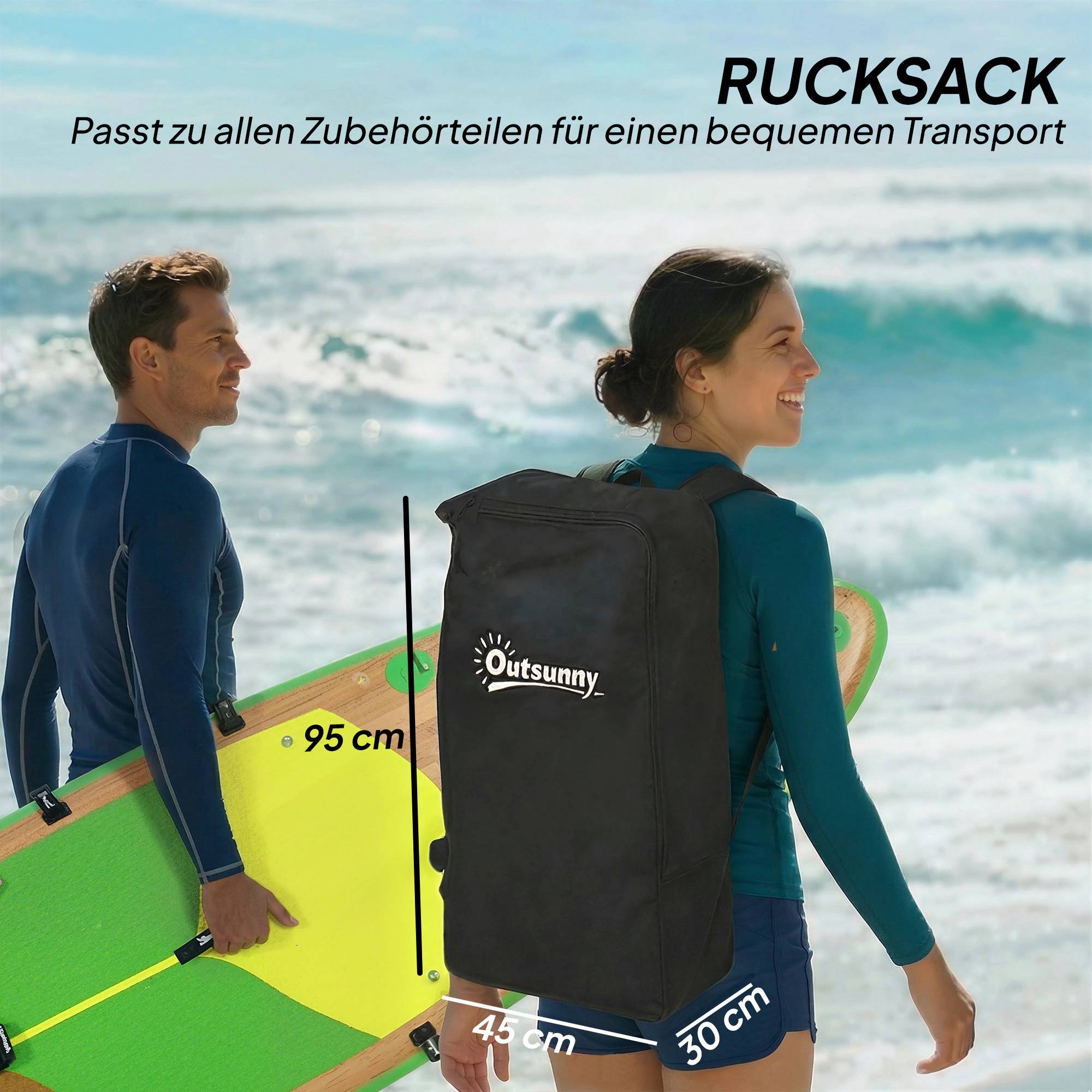 Uppblåsbar SUP-bräda 335x82 cm med sits och tillbehör