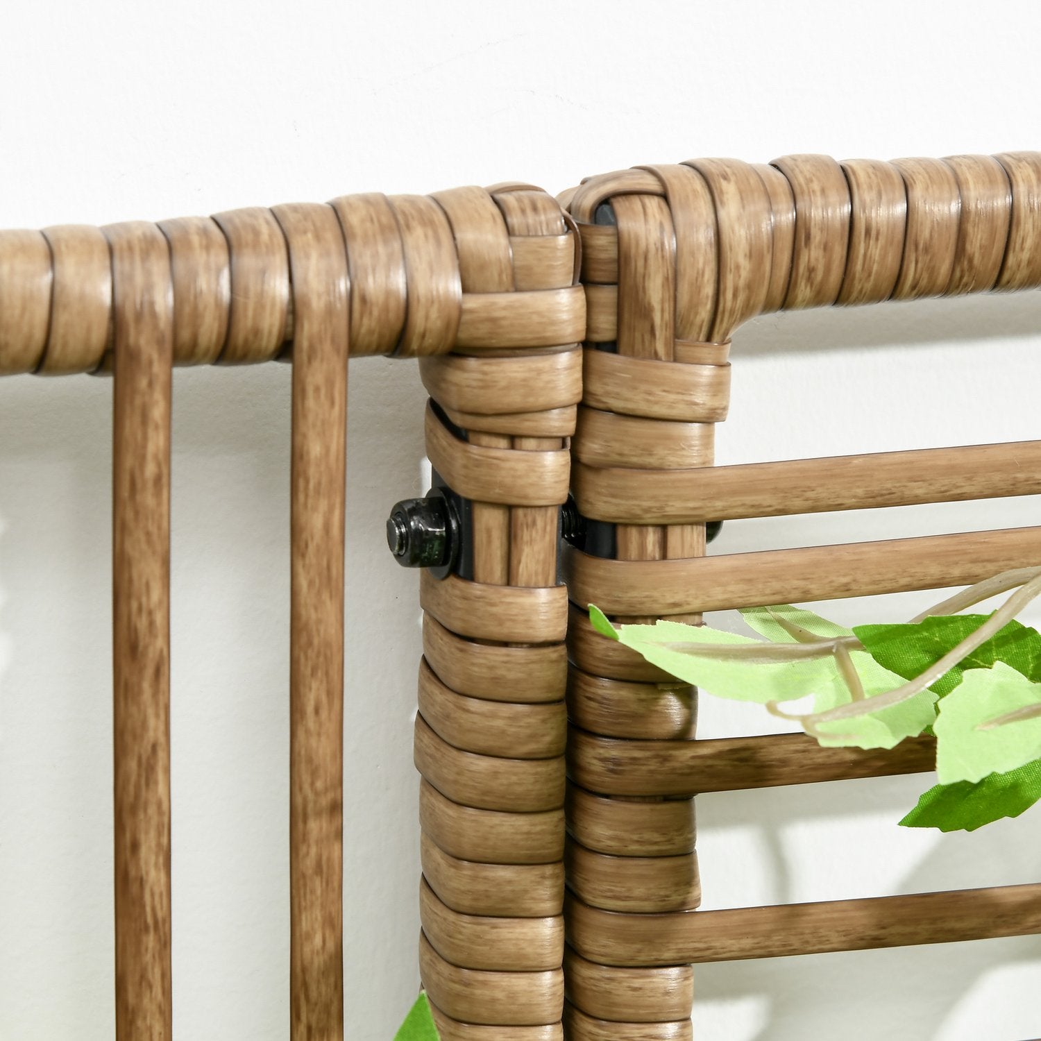 Upphöjd plantering i polyrattan med spaljé för trädgård och balkong