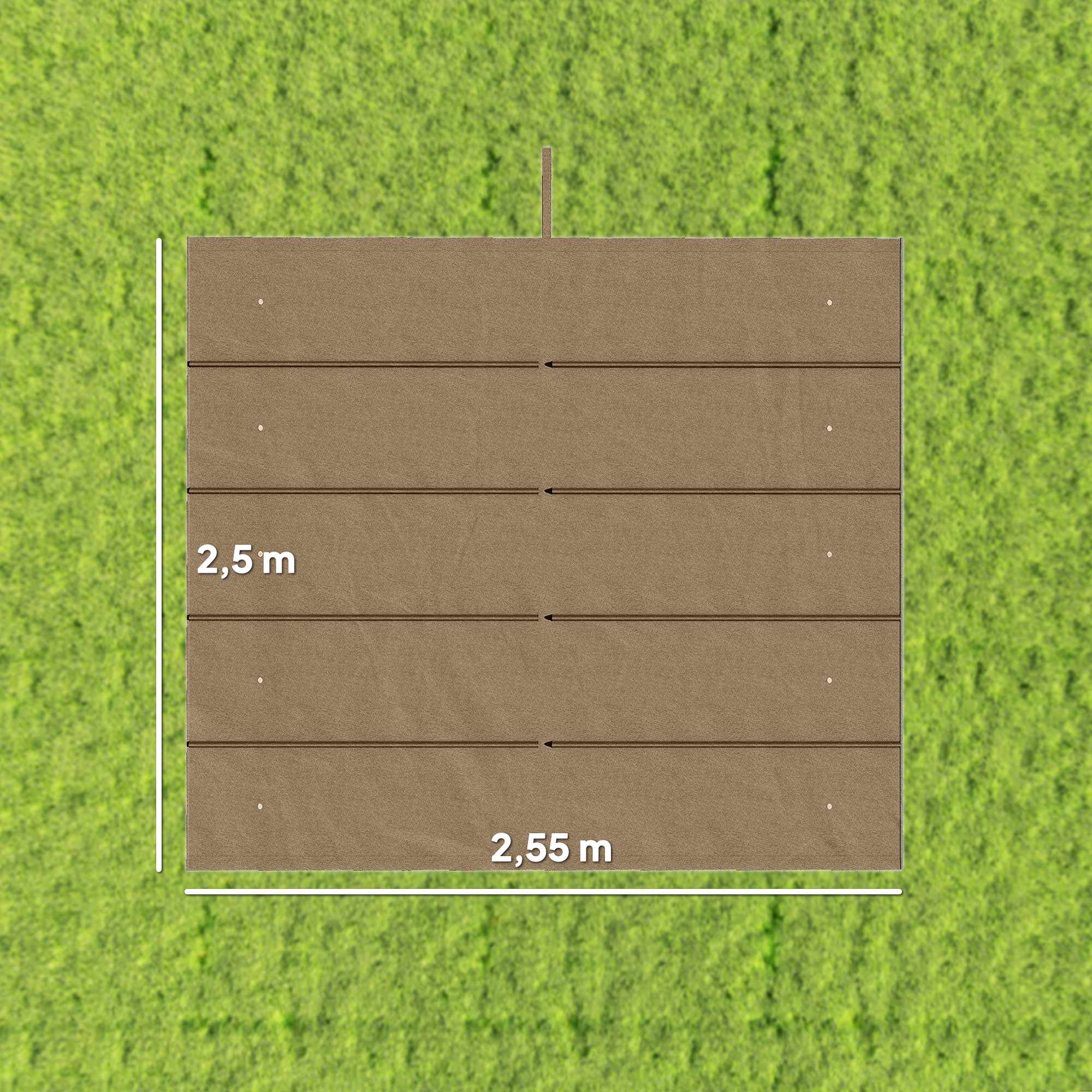 Utdragbar pergolatak 3x3m, brun, polyester