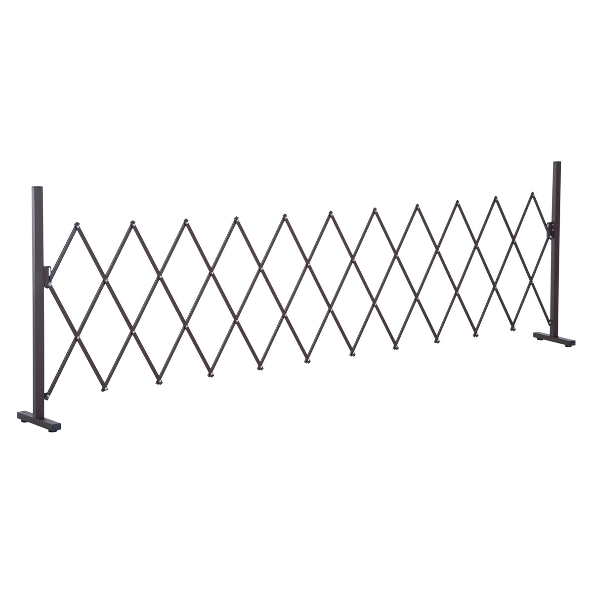 Ausziehbares Scherengitter aus Aluminium – 35-300 cm, braun
