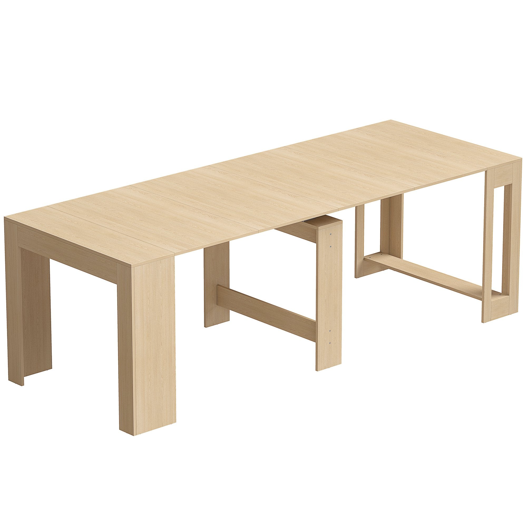 Utdragbart matbord, 48–240 cm, Plats för 10, Ljusbrun