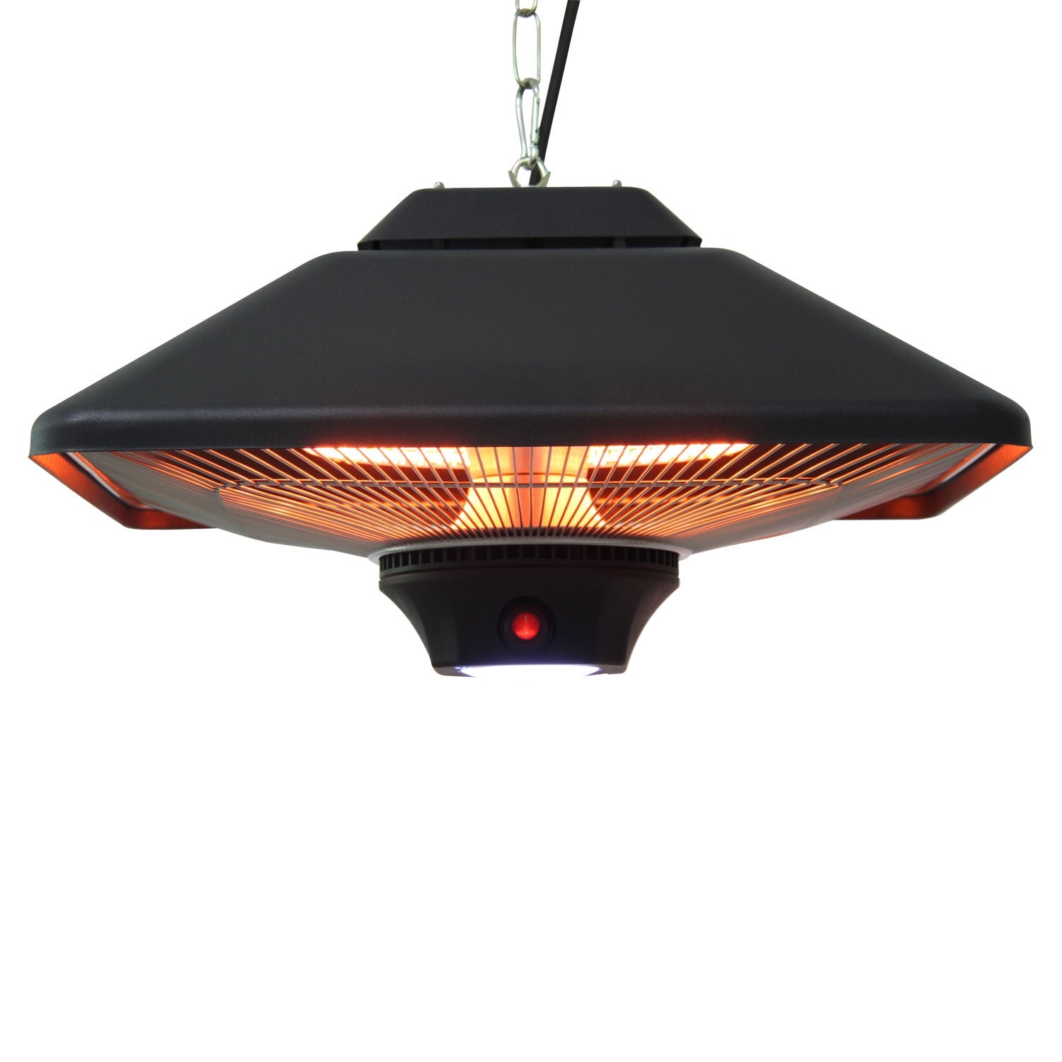Uteplats takvärmare med fjärrkontroll & LED, 2000W, kompakt storlek