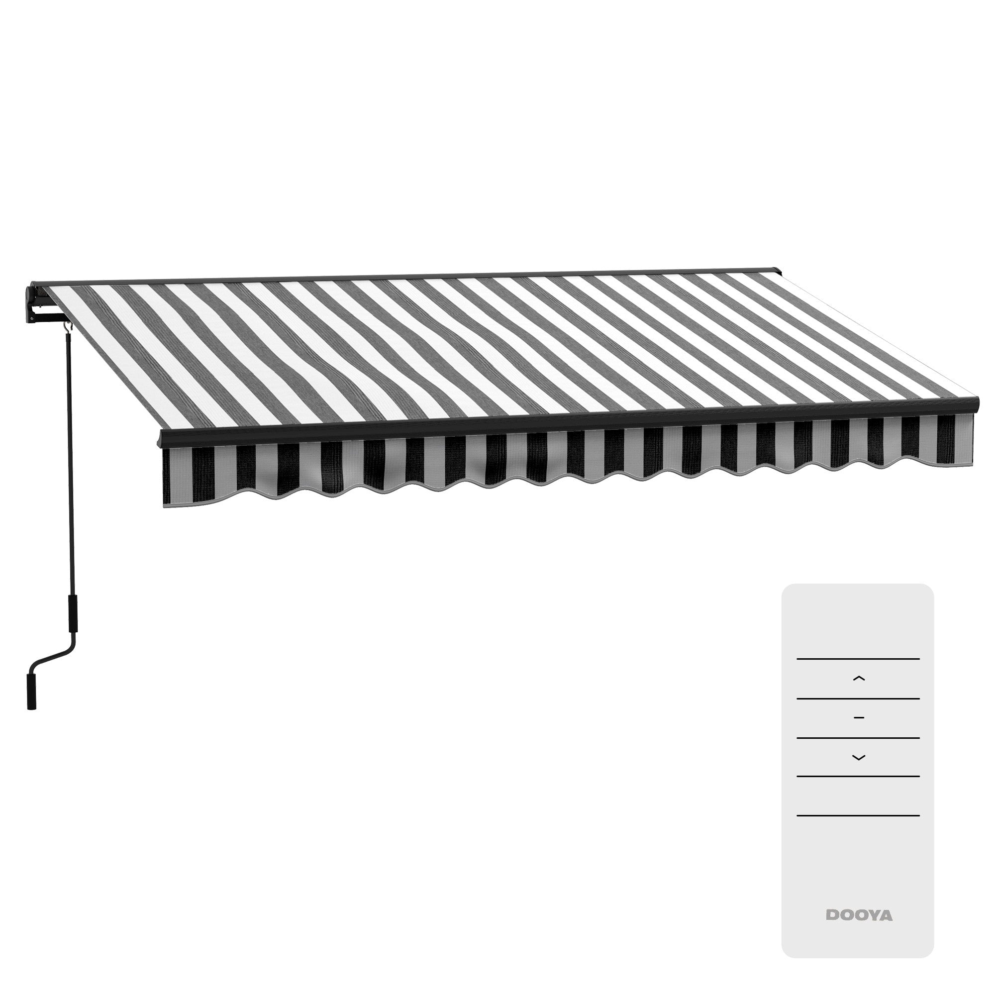 Utfällbar markis, väderbeständig, 395 x 250 cm, grå/vit