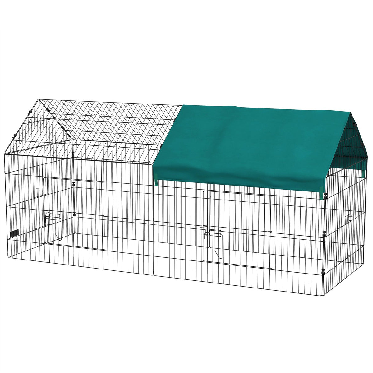 Maison d'extérieur pour petits animaux, acier avec couvercle, vert