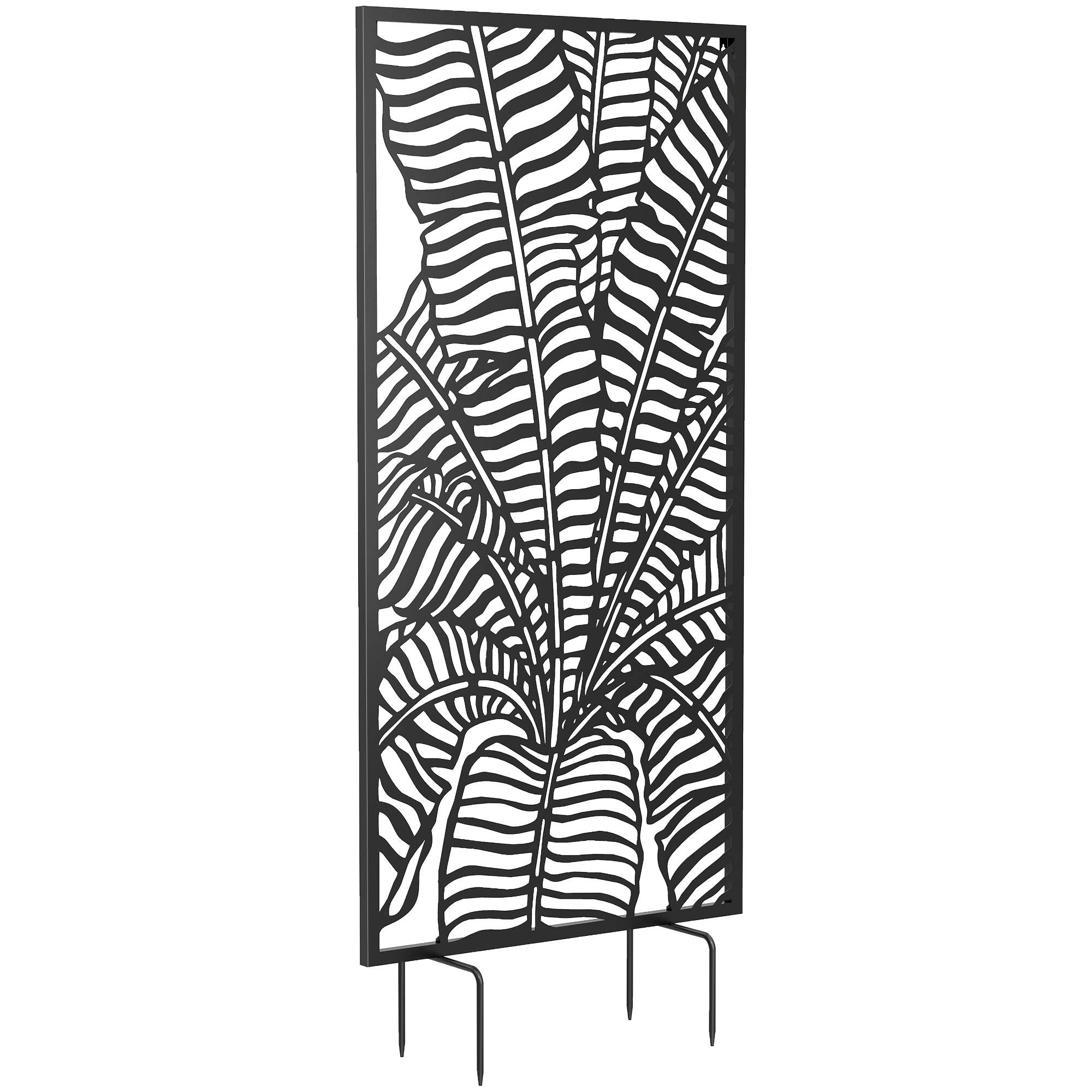 Utomhusskärm, metall, väggmonterbar, 65x130 cm