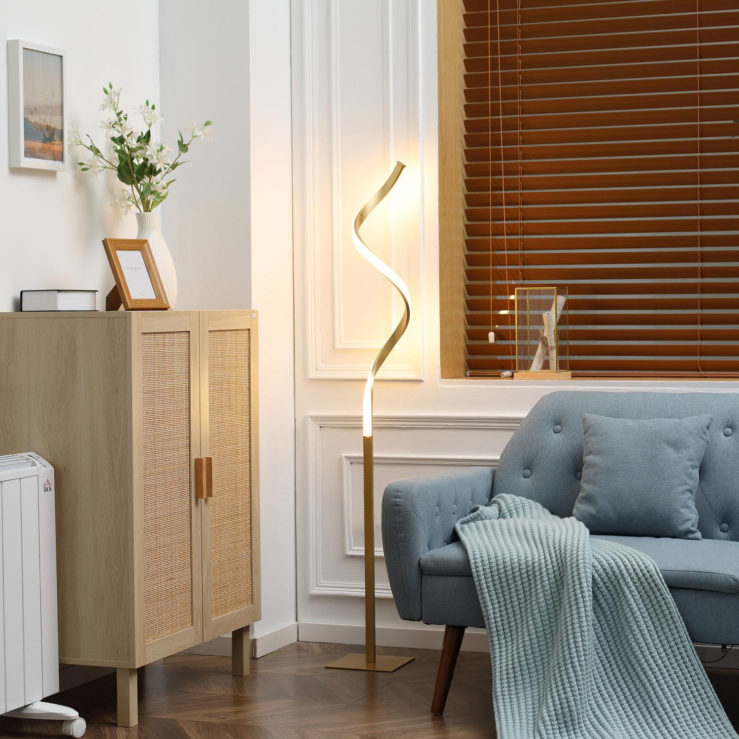 Varmvit LED Spiral Golvlampa, Vattentät, 10W