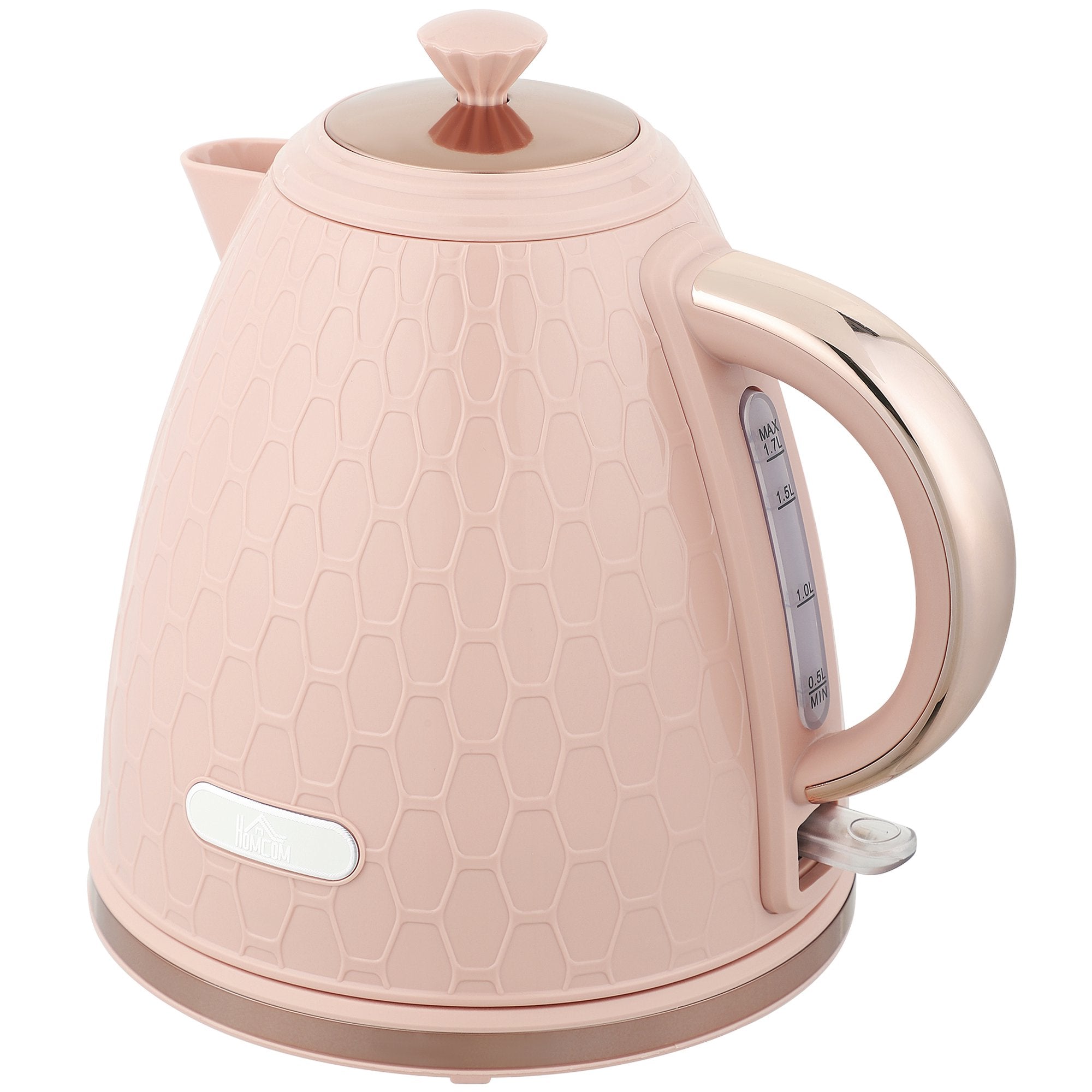 Vattenkokare 1,7 l, snabbkokning, 2200 W, sladdlös, rosa