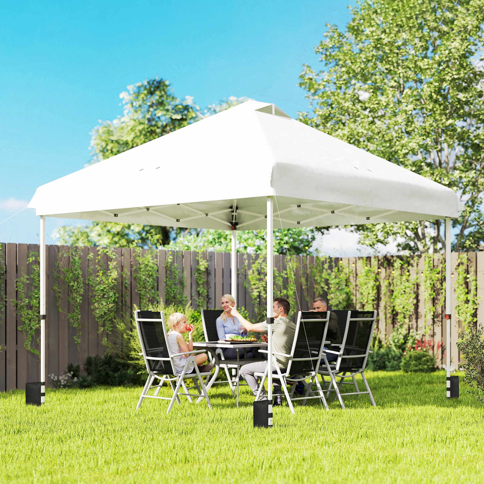 Vattentät 3x3m hopfällbar paviljong, UV 50+ med sandsäckar