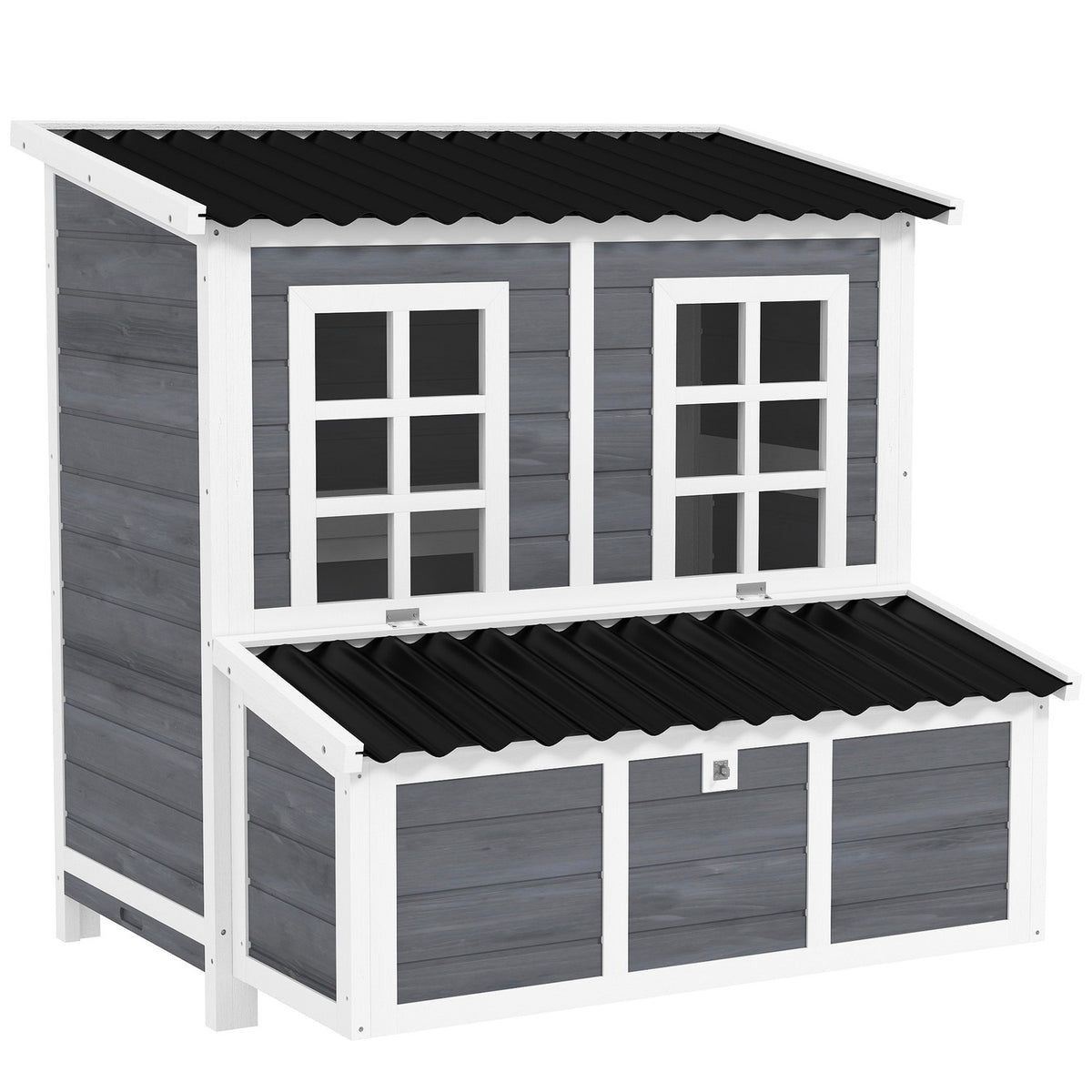Poulailler imperméable en bois de sapin avec pondoir pour 4-6 poules