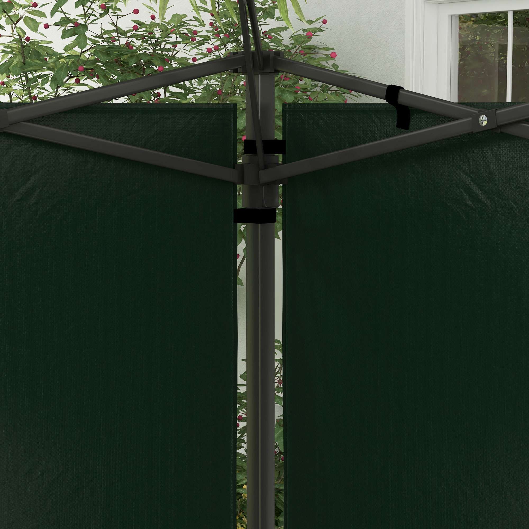Vattentäta sidoväggar till paviljongen med fönster, 2-pack, gröna