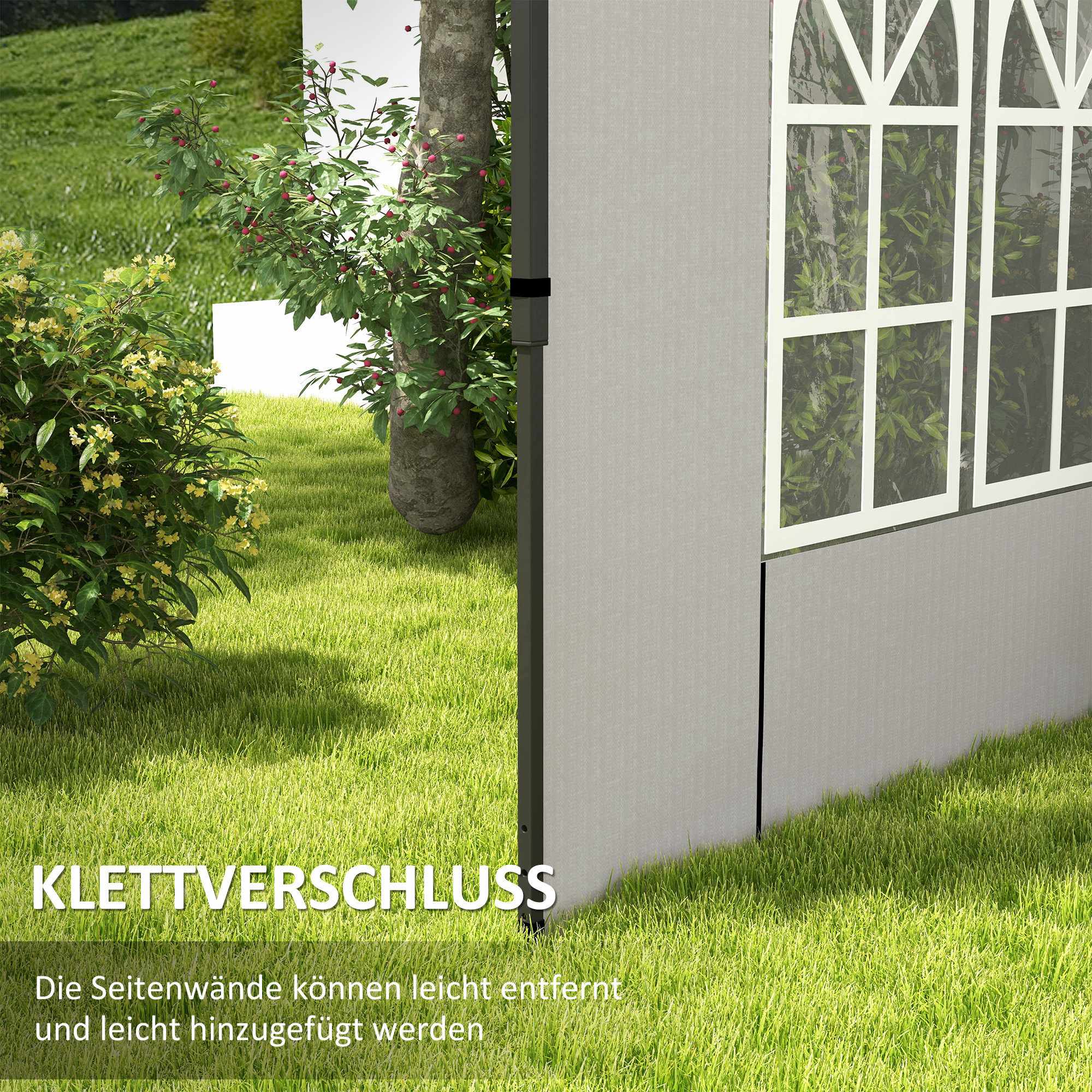 Vattentäta sidoväggar till paviljonger, 3x3/3x6 m, vit
