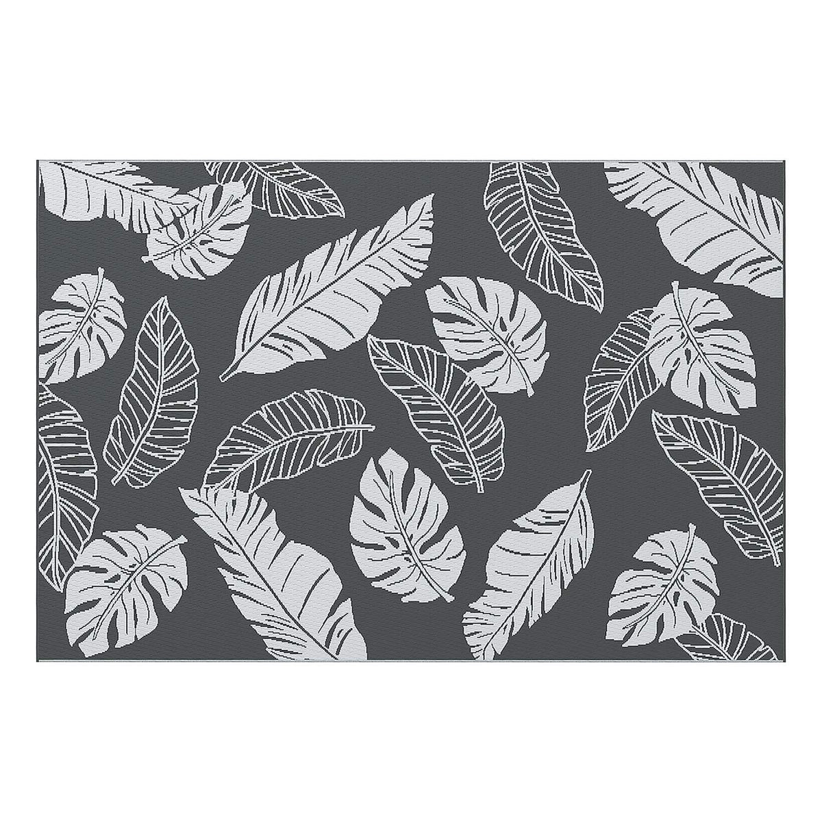 Tappeto da esterno resistente alle intemperie, bifacciale, grigio/bianco 182x274 cm