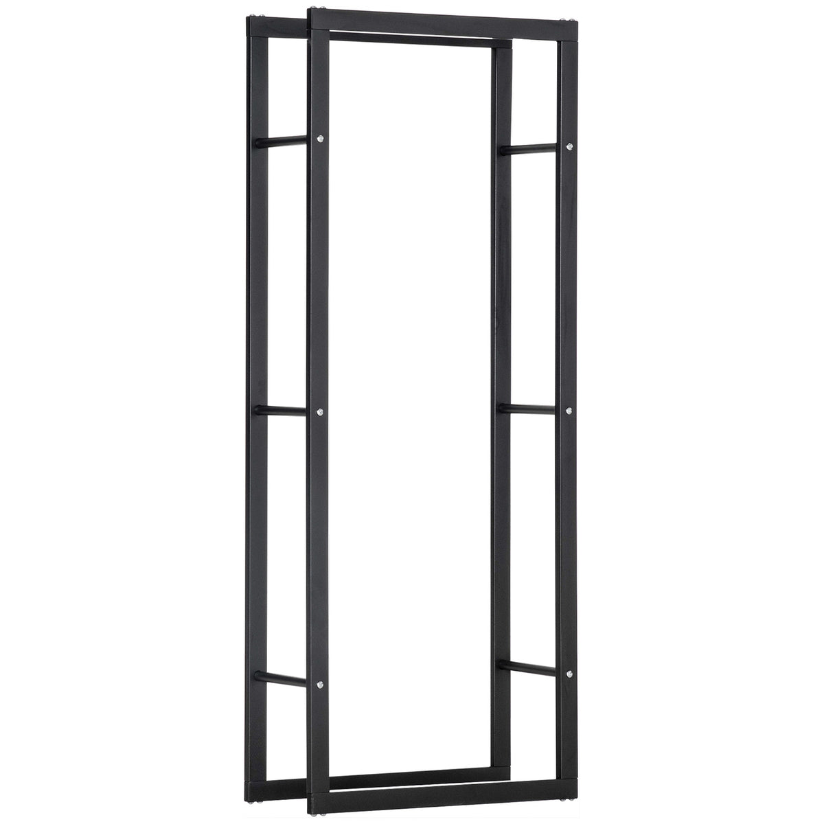 Vertikal trähylla, kapacitet 100 kg, metallram, 60x25x150 cm