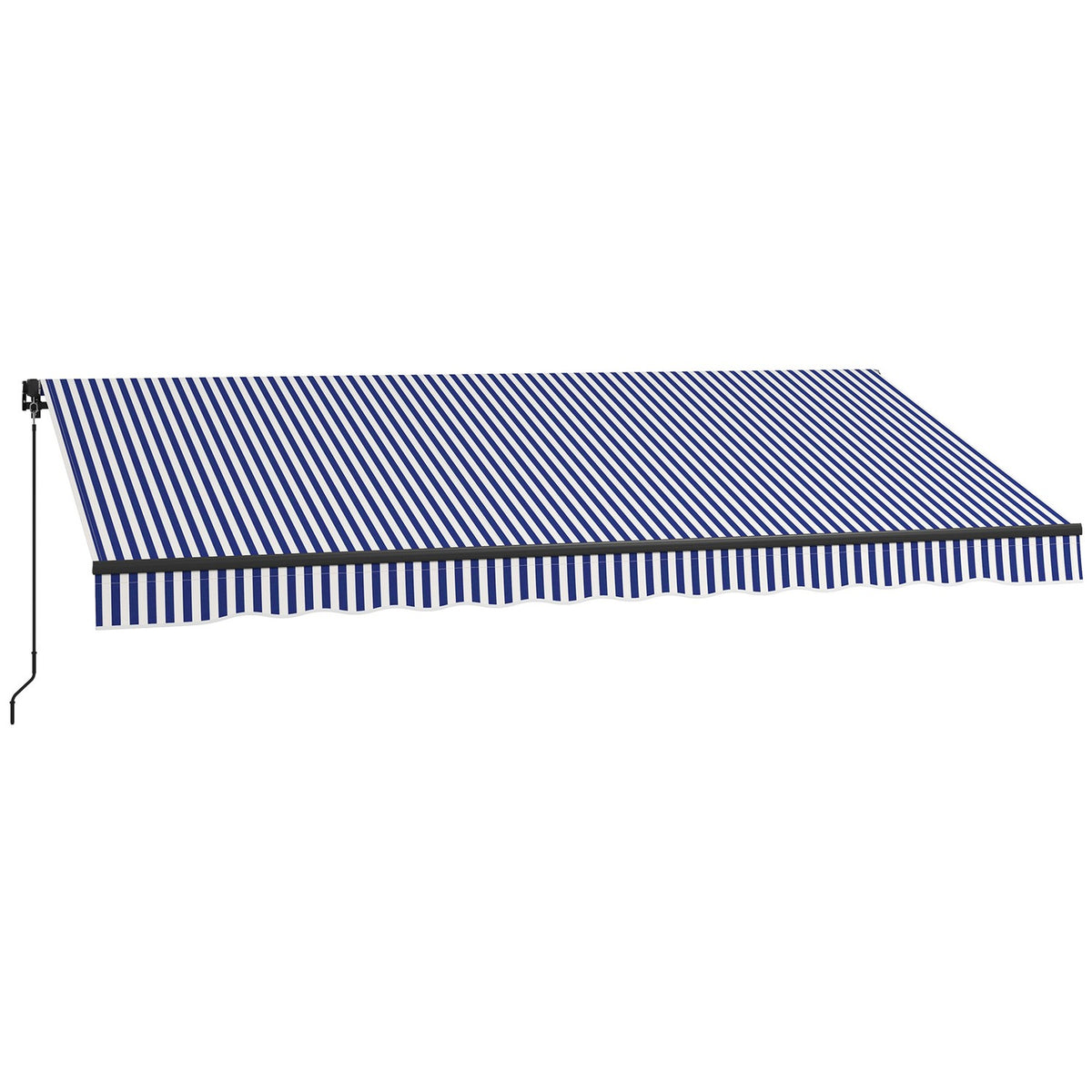 Wandmontierte Balkonmarkise 4x3M, blaue & weisse Streifen