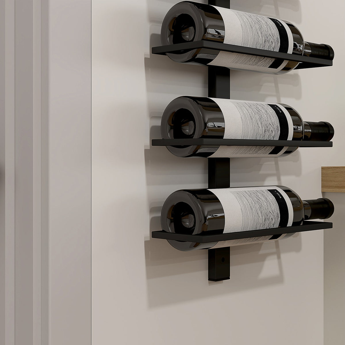 Porte-bouteilles mural en acier pour 10 bouteilles – noir