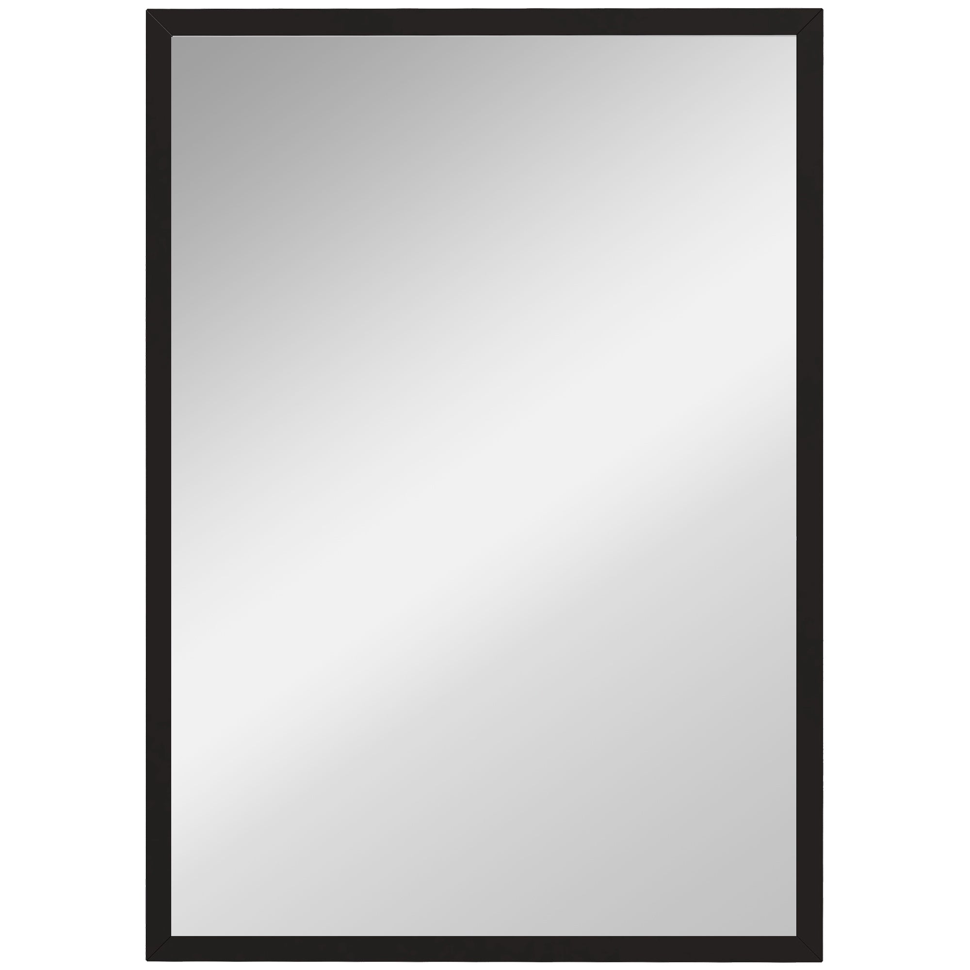 Väggspegel, 50x70 cm, svart MDF-ram, enkel montering