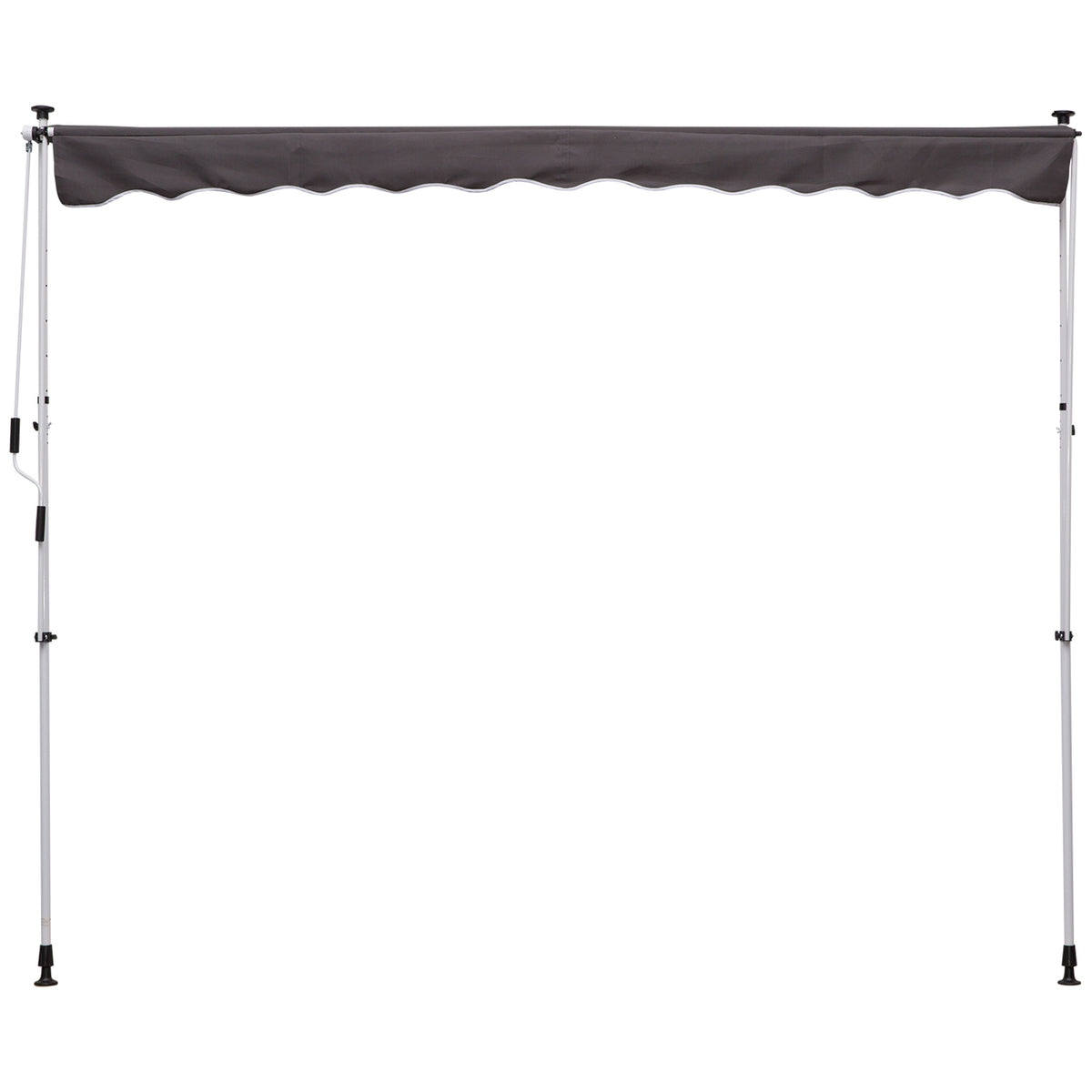 Gelenkarmmarkise aus Aluminium, Handkurbel, 300x150Cm Grau
